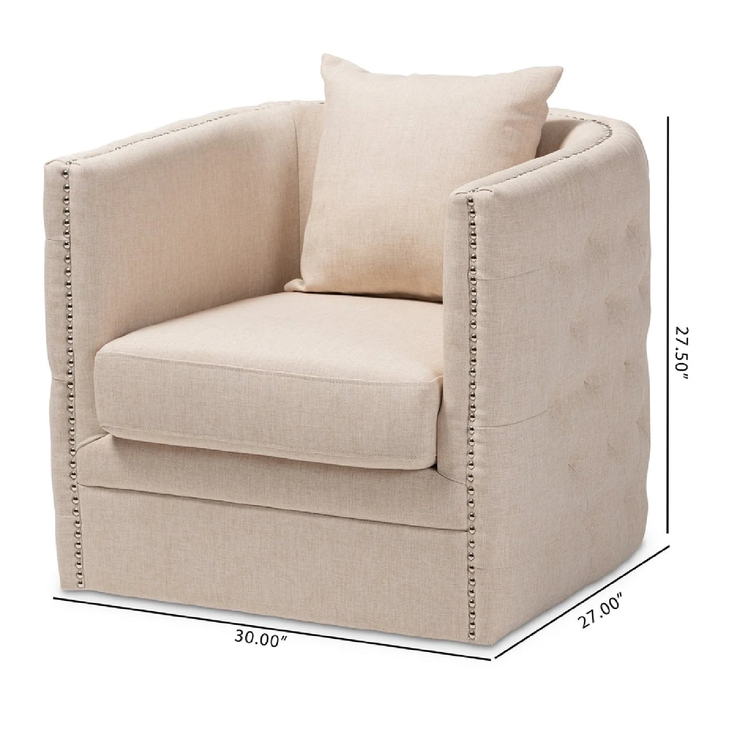 Luxury Tufted Swivel Lounge Chair Modern Italian Style for Villa