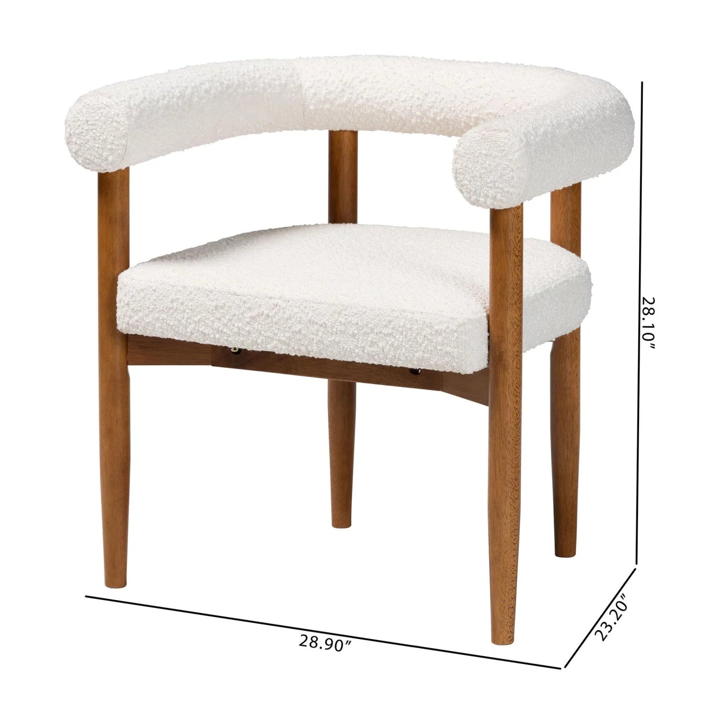 Luxury Upholstered Boucle Modern Dining Armchair European Style for Villa