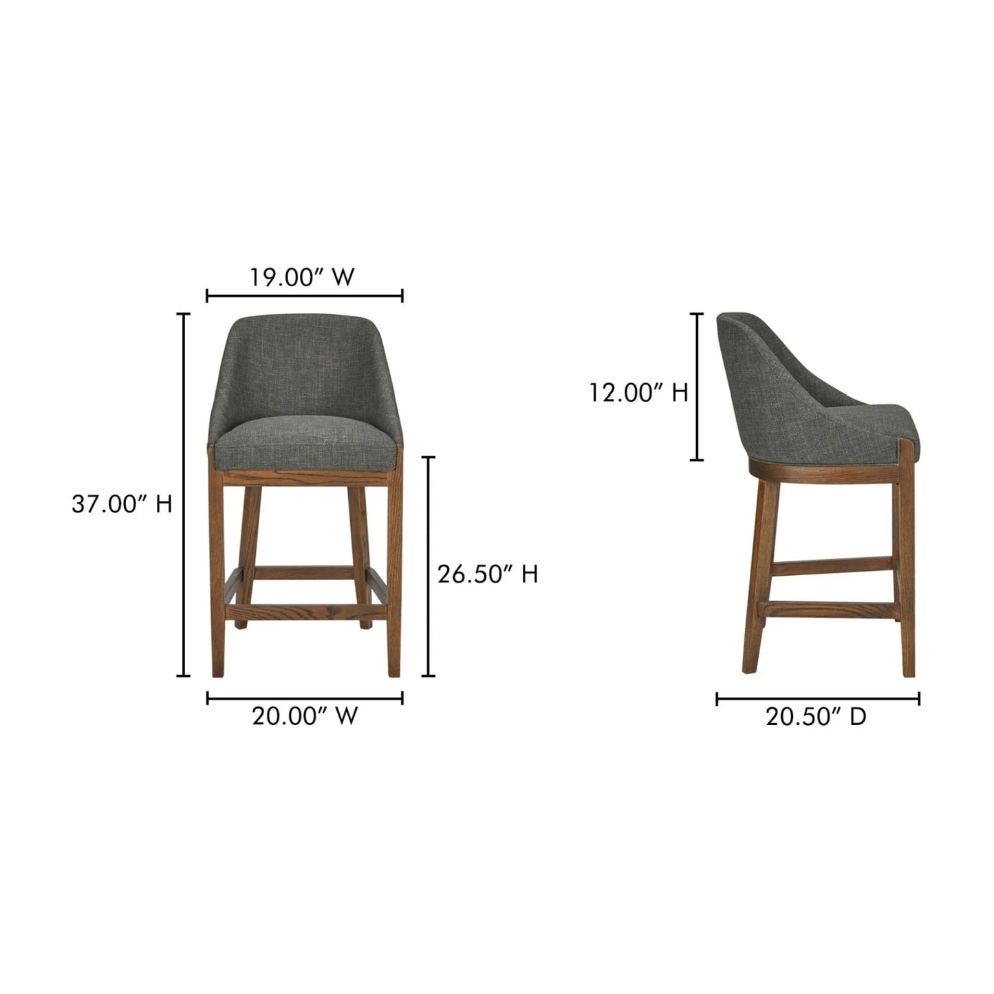 Luxury Upholstered Curved Counter Stool European Style for Villa