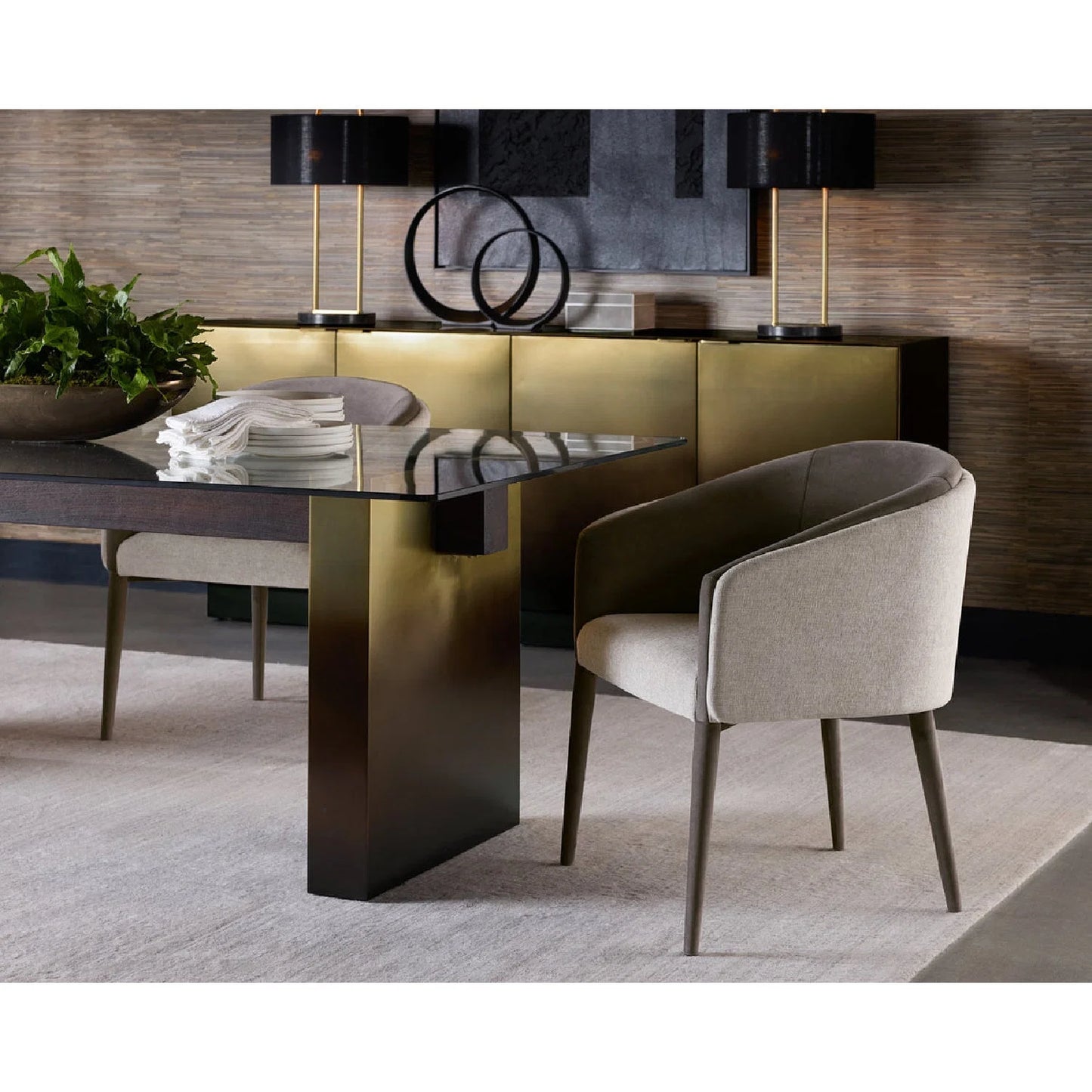 Luxury Upholstered Fabric Modern Dining Armchair European Style for Villa