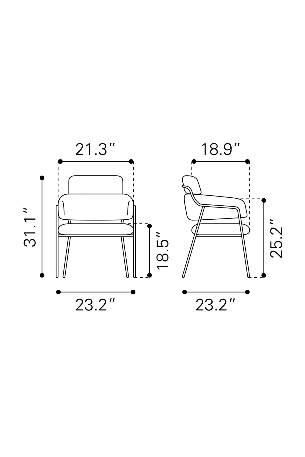 Luxury Upholstered Fabric Modern Dining Armchair European Style for Villa