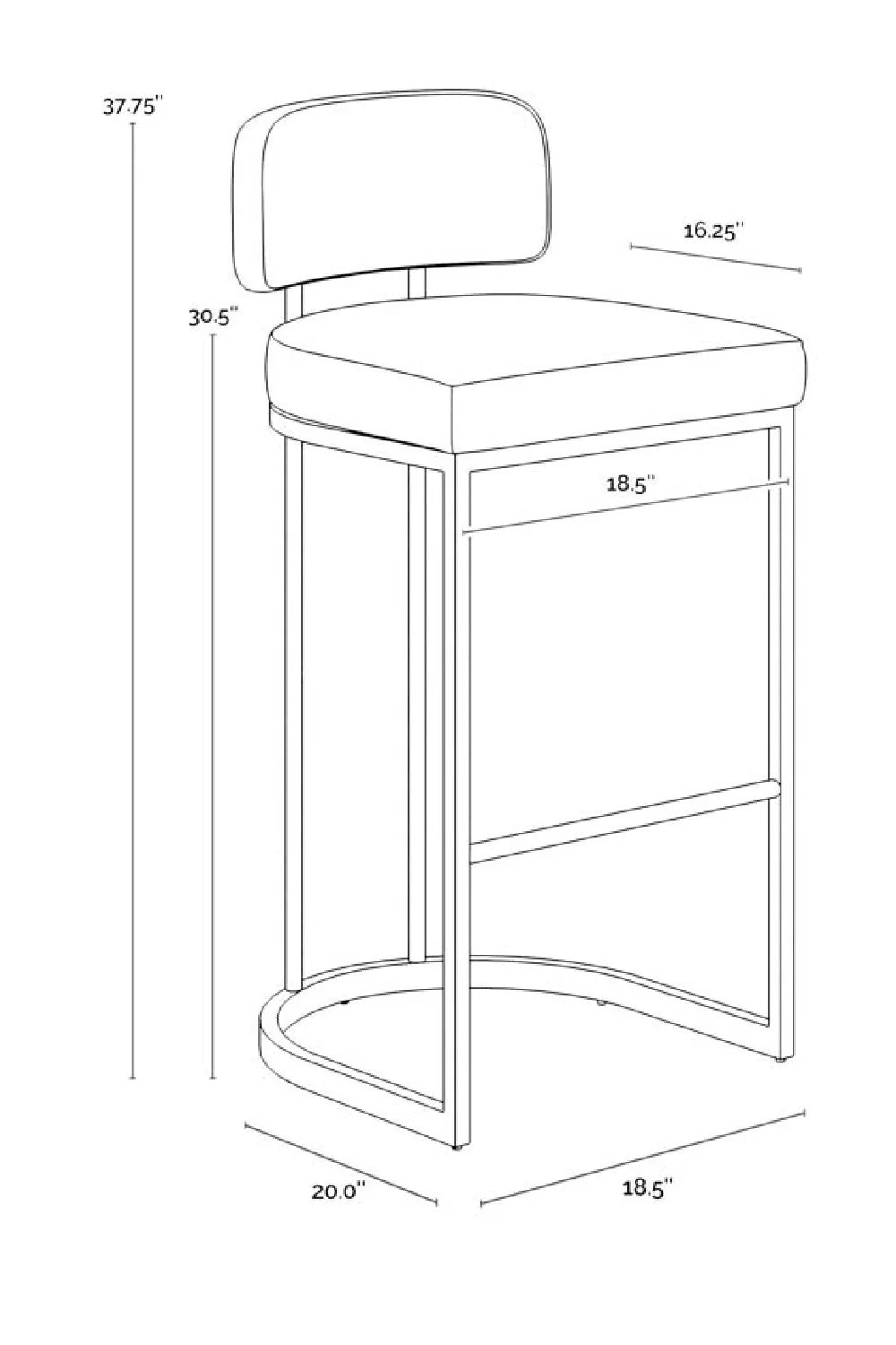 Luxury Upholstered Modern Barstool European Style for Villa