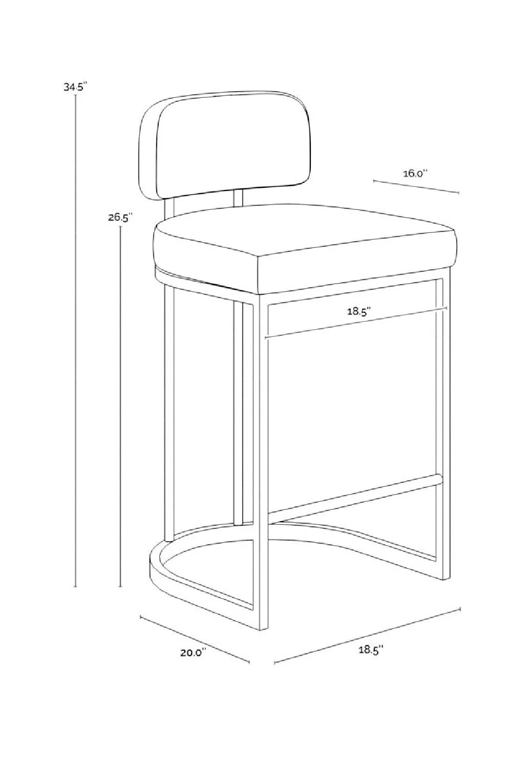 Luxury Upholstered Modern Counter Stool European Style for Villa