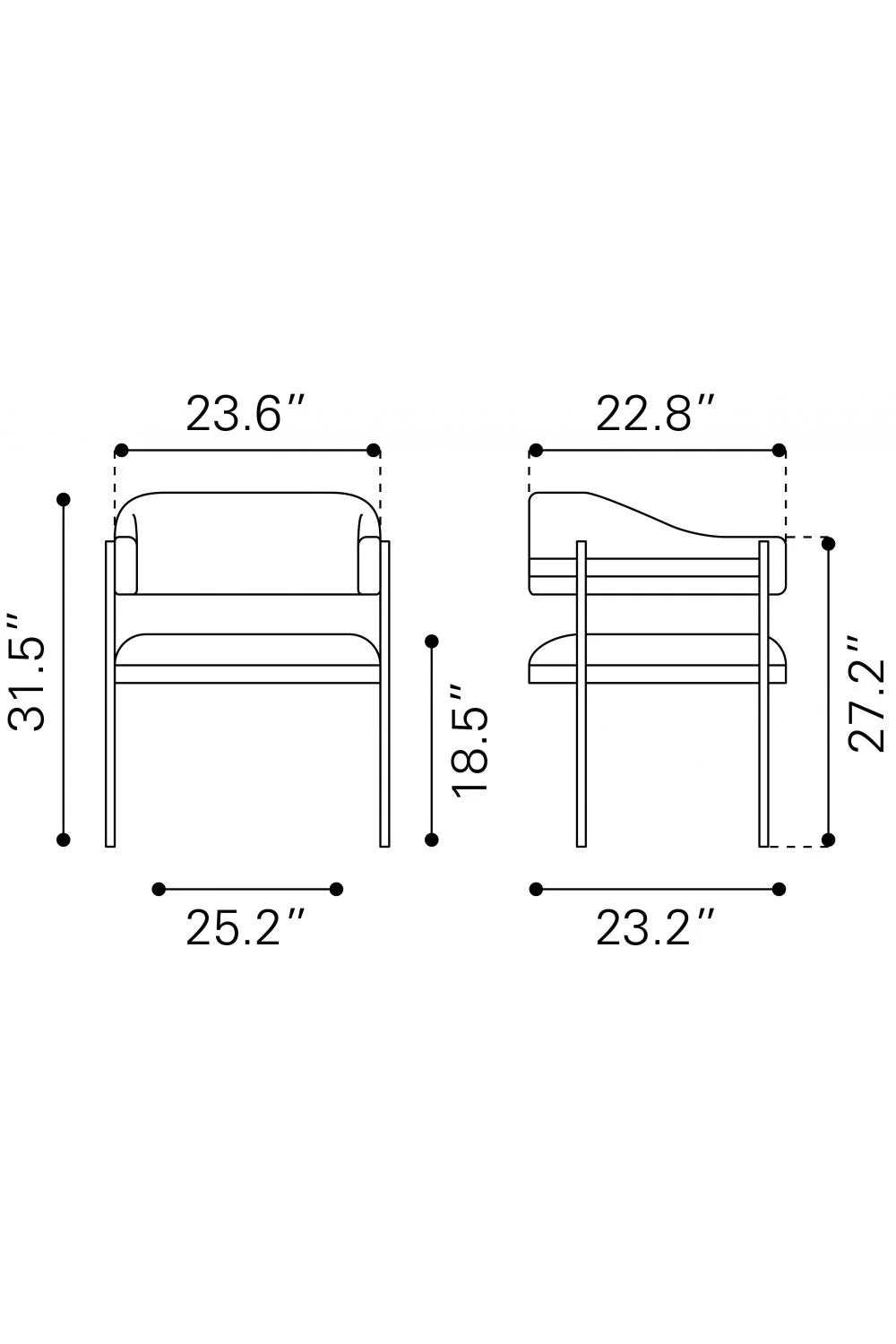 Luxury Upholstered Modern Dining Armchair European Style for Villa