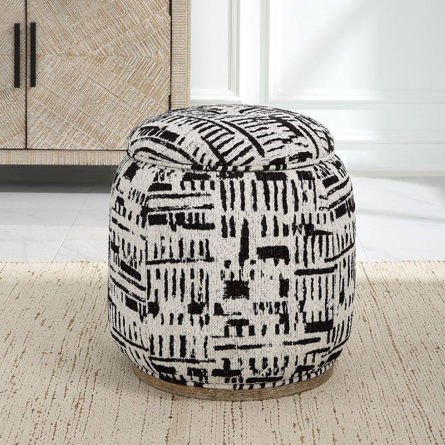 Luxury Upholstered Modern Fabric Ottoman European Style for Villa