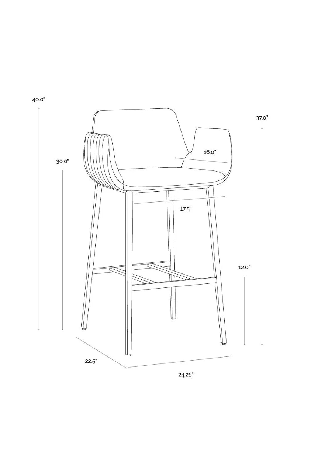 Luxury Upholstered Modern Leather Bar Stool European Style for Villa