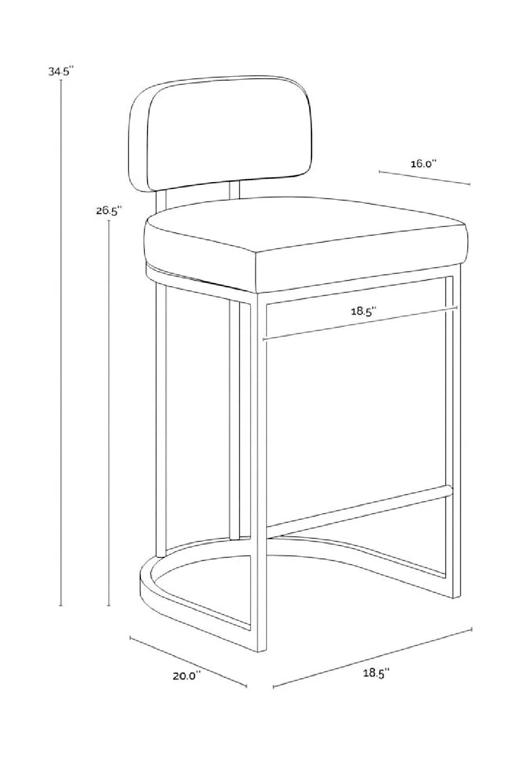 Luxury Upholstered Modern Leather Counter Stool European Style for Villa