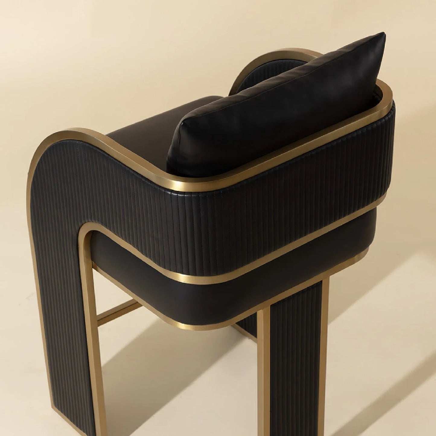 Luxury Upholstered Modern Leather Counter Stool European Style for Villa