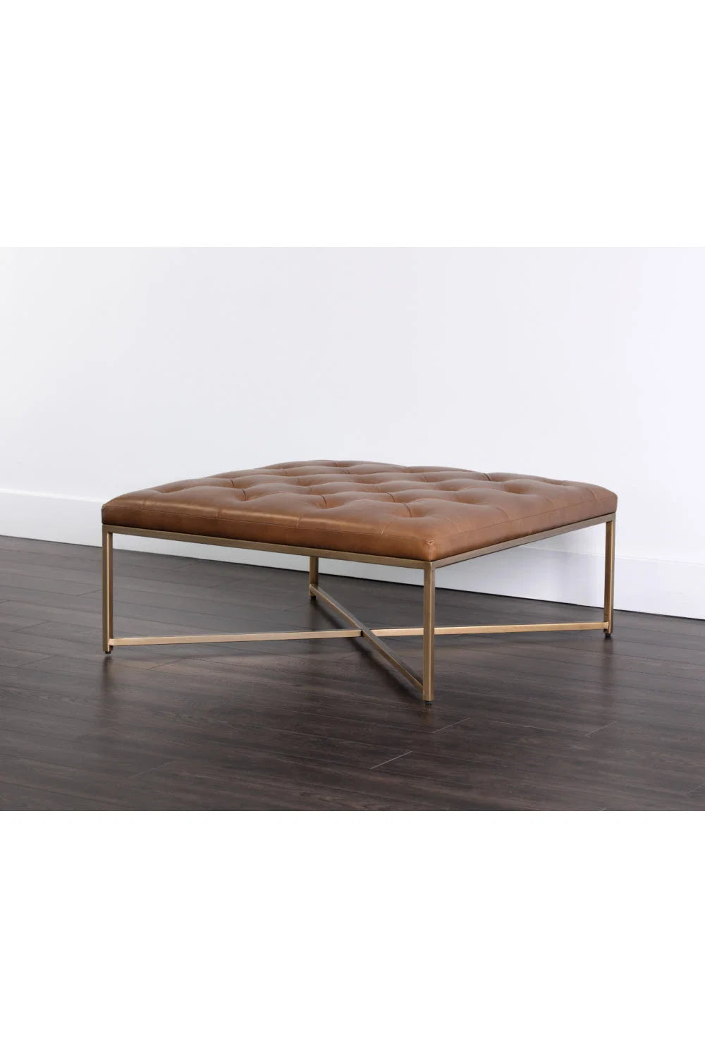 Luxury Upholstered Modern Leather Ottoman European Style for Villa