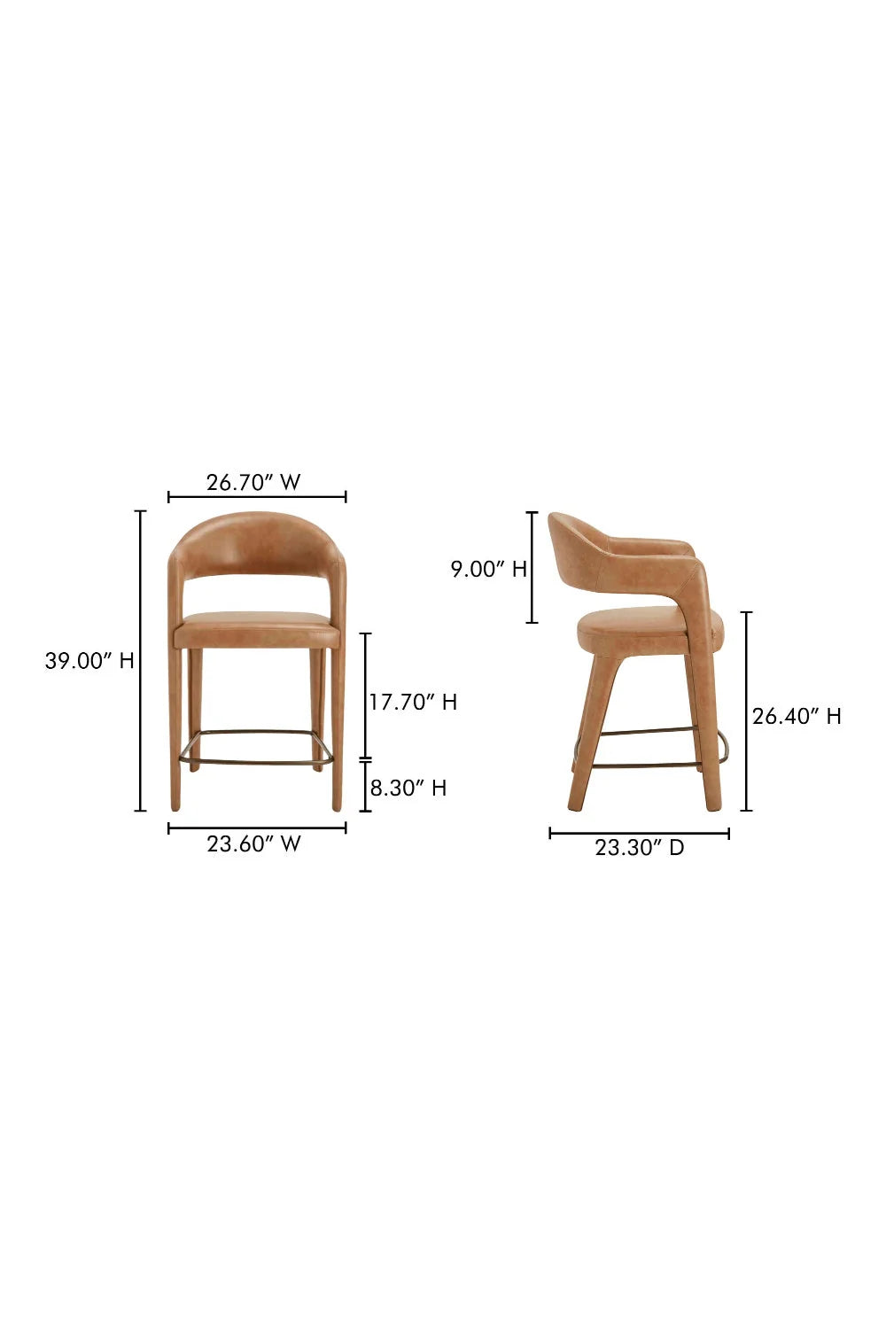 Luxury Upholstered Modern Open Barrel Counter Stool European Style for Villa