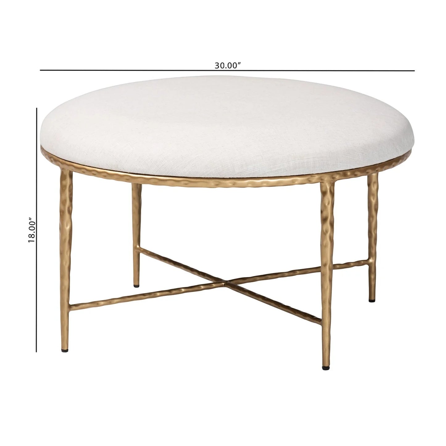 Luxury Upholstered Modern Round Ottoman European Style for Villa