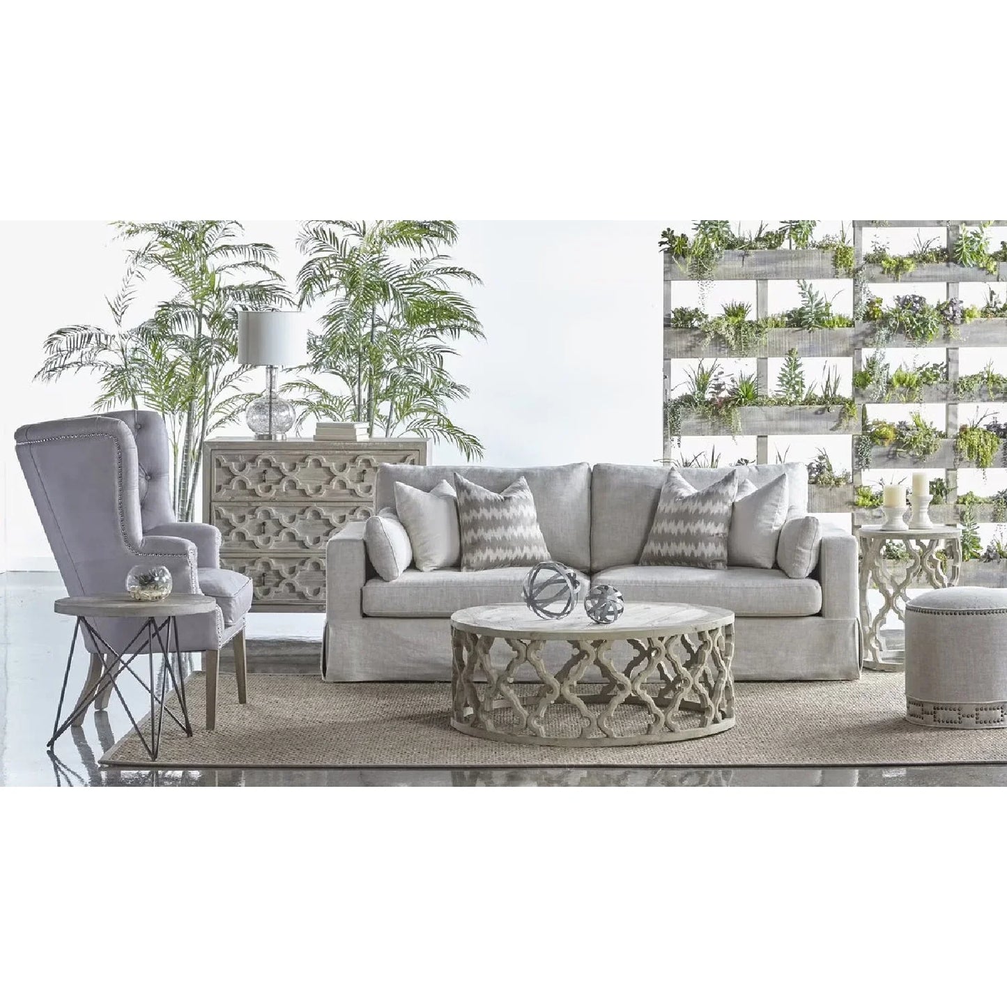 Luxury Upholstered Woven Ottoman European Style for Villa