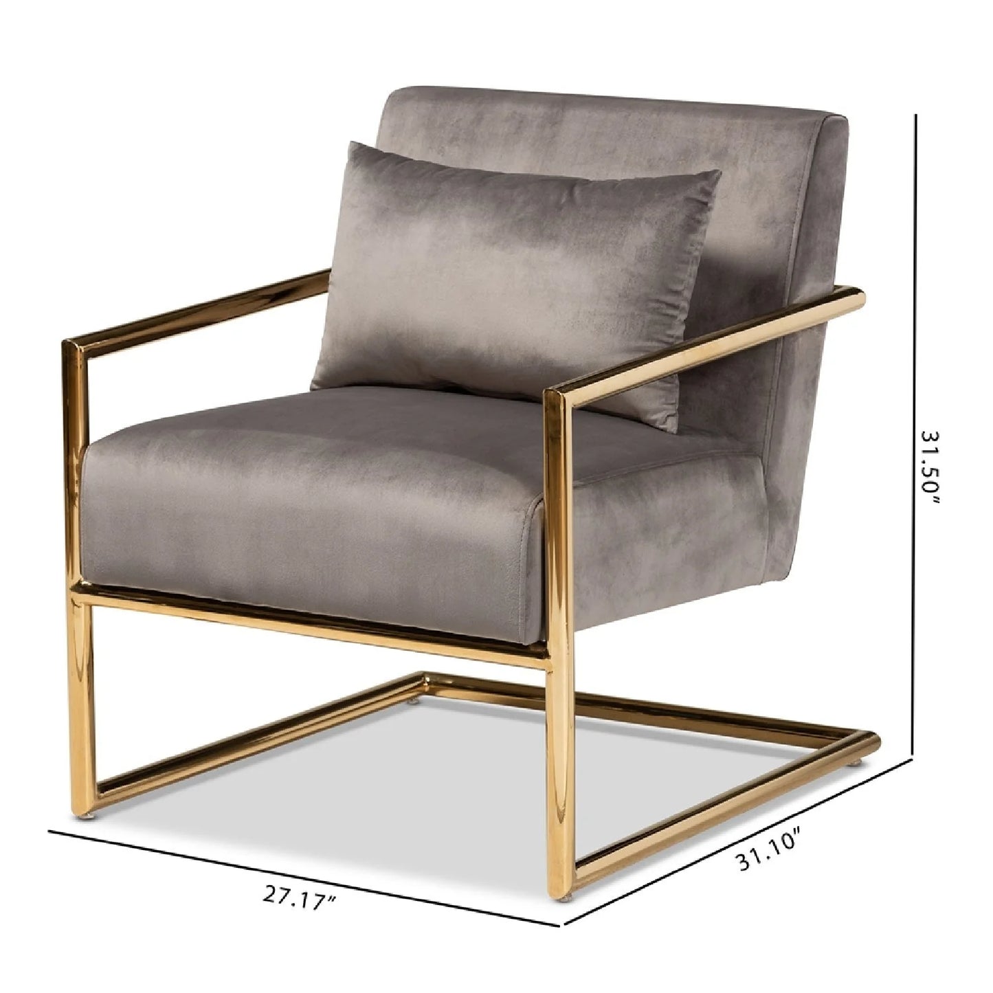 Luxury Velvet Cantilevered Lounge Chair Modern Italian Style for Villa