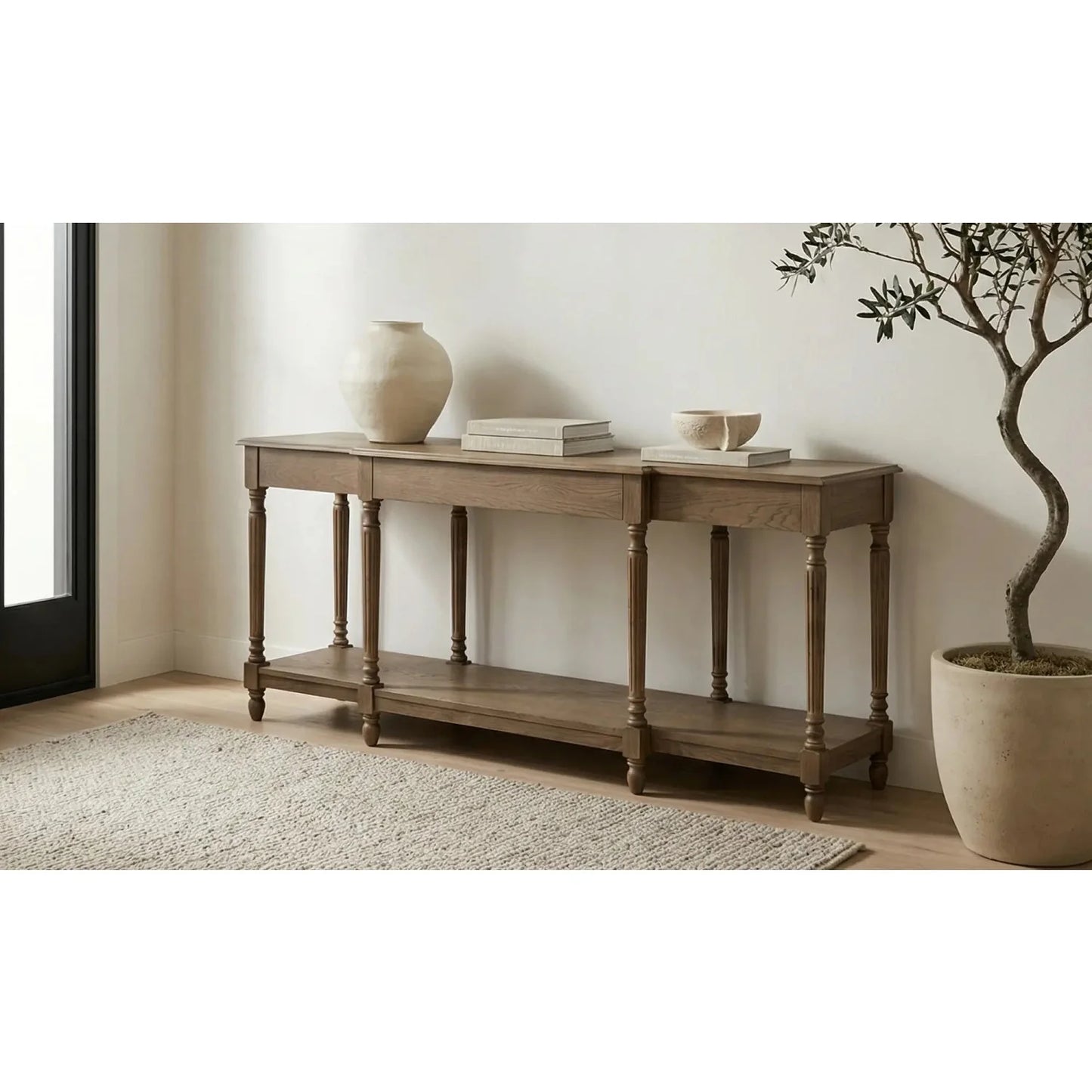 Luxury Vintage Oak Console Table Modern Italian Style for Villa