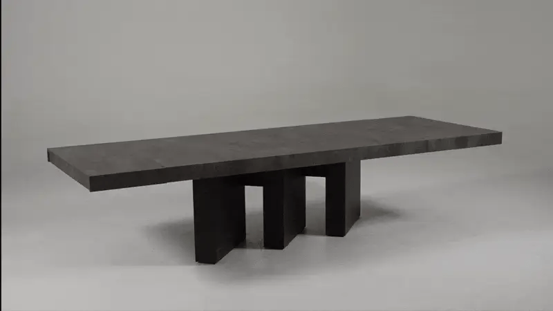 Luxury Volcanic Rock Rectangular Dining Table Modern Italian Style for Villa