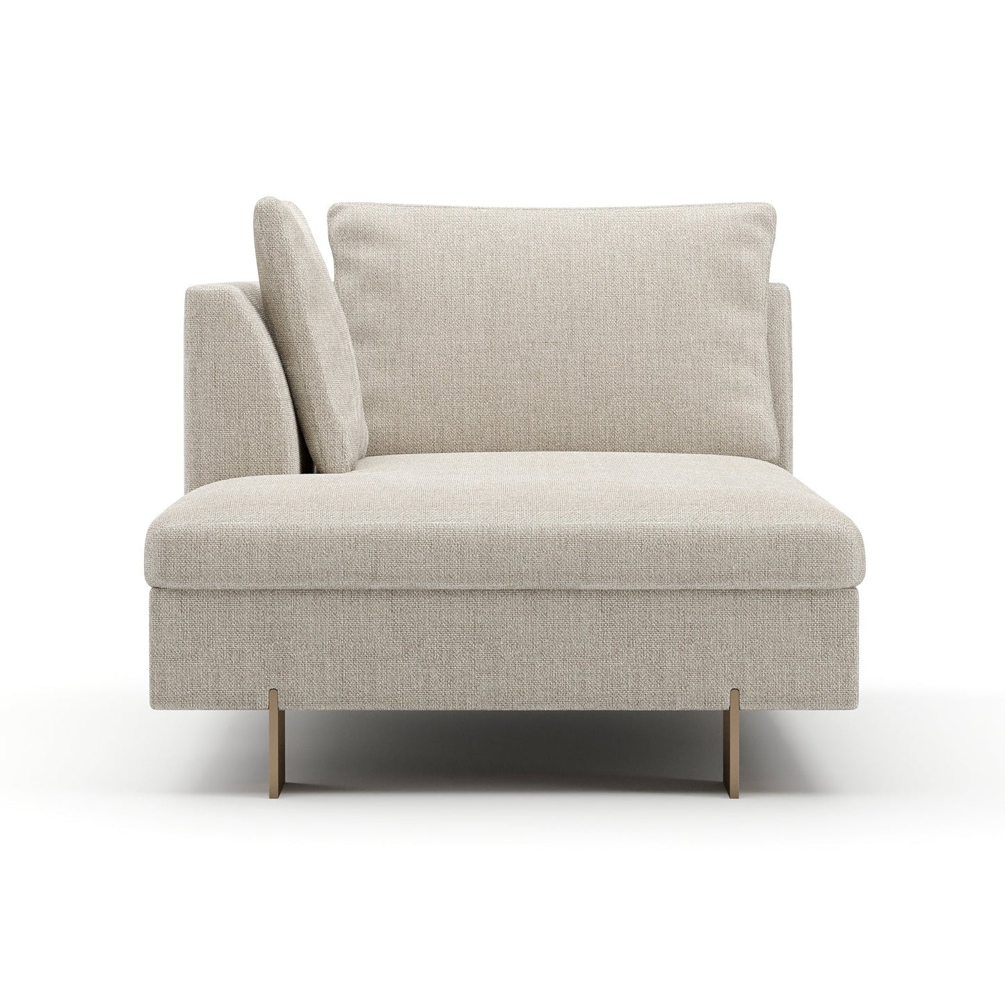 Luxury White Chenille Chaise Lounge Modern Italian Style for Villa