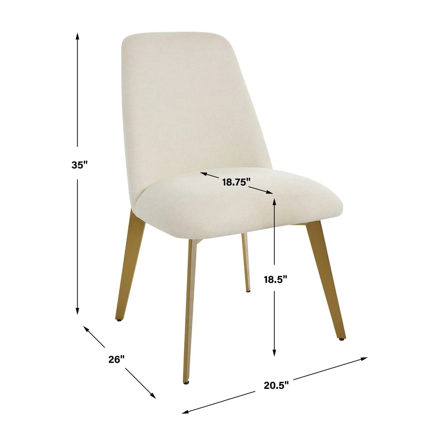 Luxury White Fabric Minimalist Dining Chair European Style for Villa