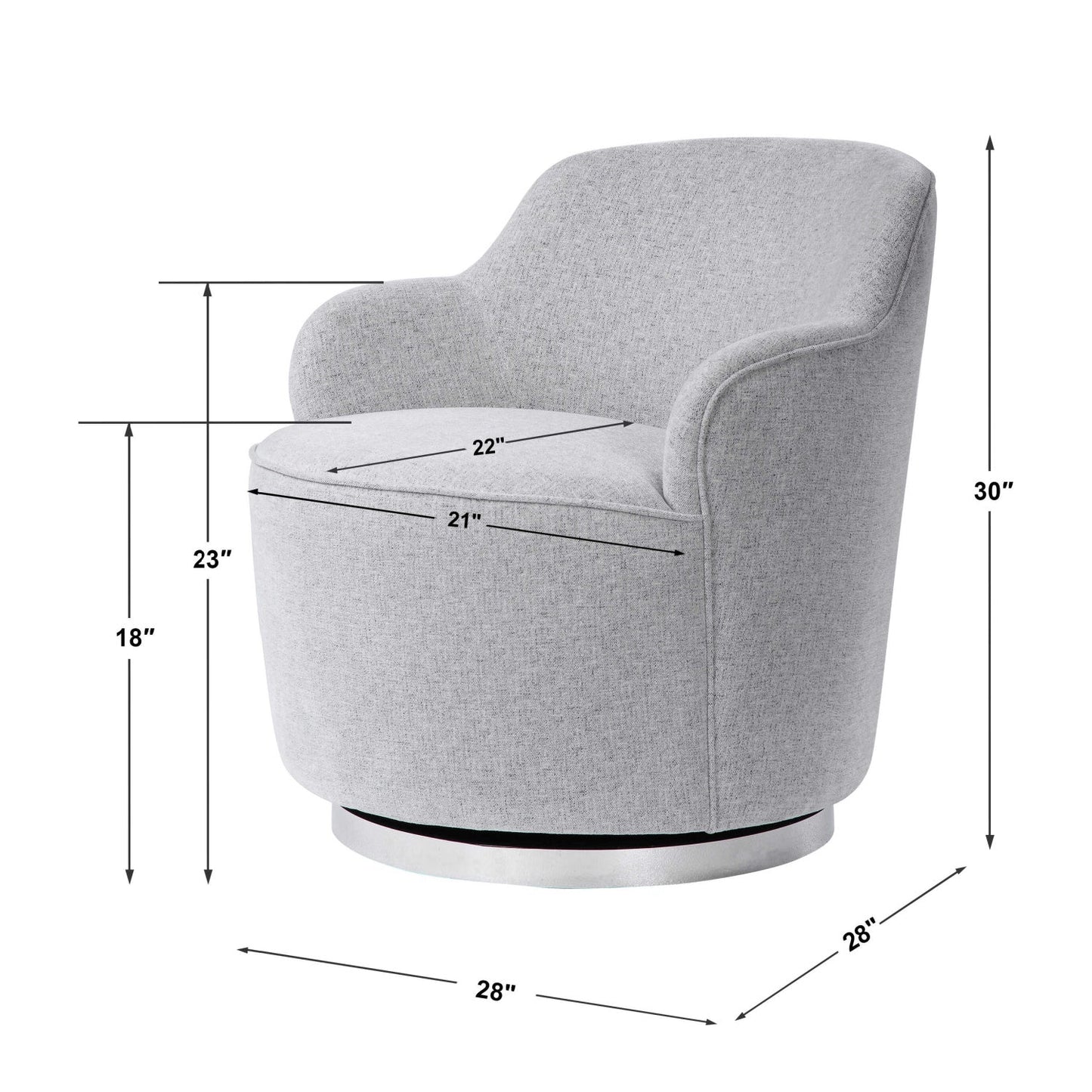 Luxury White Fabric Swivel Lounge Chair Modern Italian Style for Villa