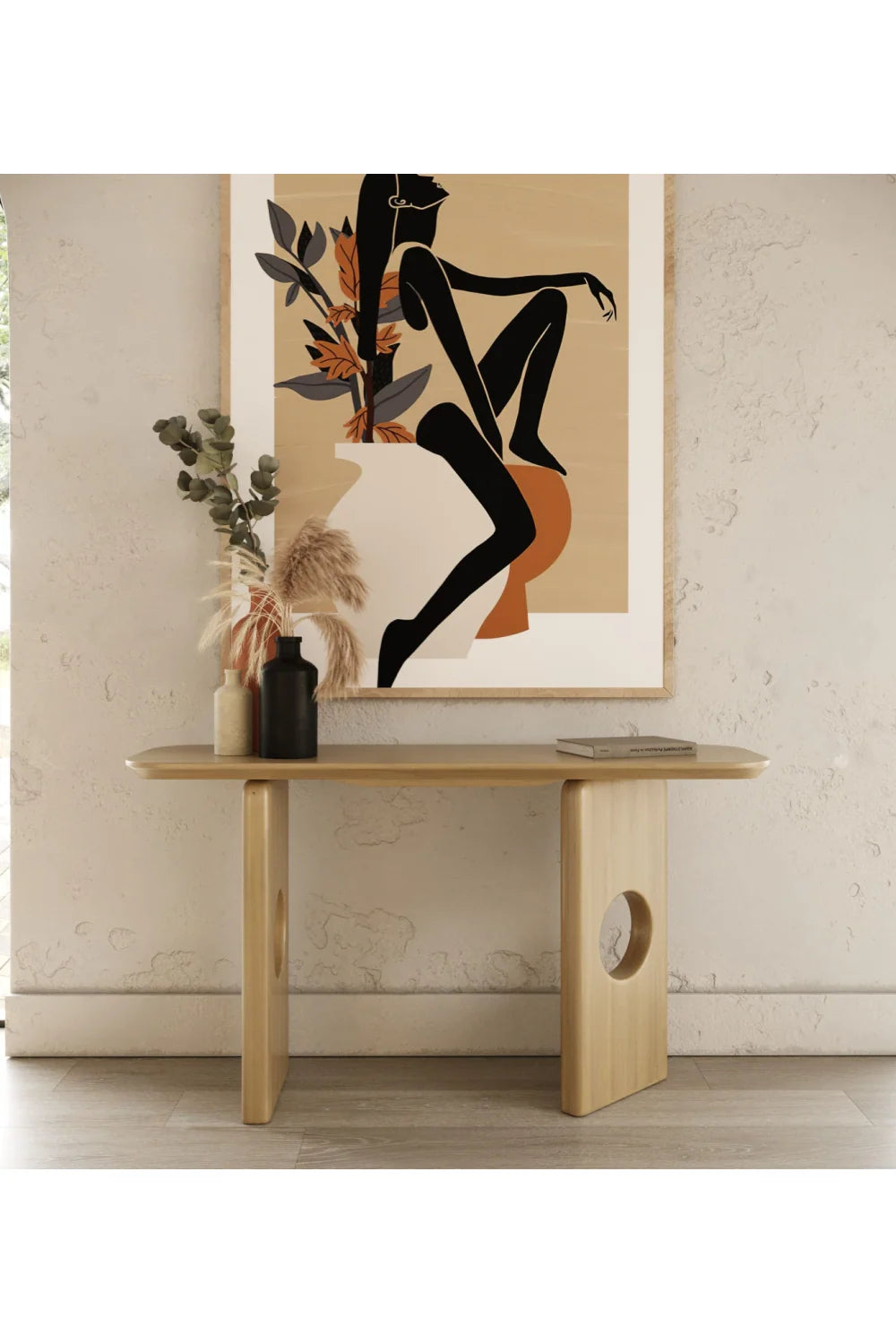 Luxury White Oak Console Table Modern Italian Style for Villa