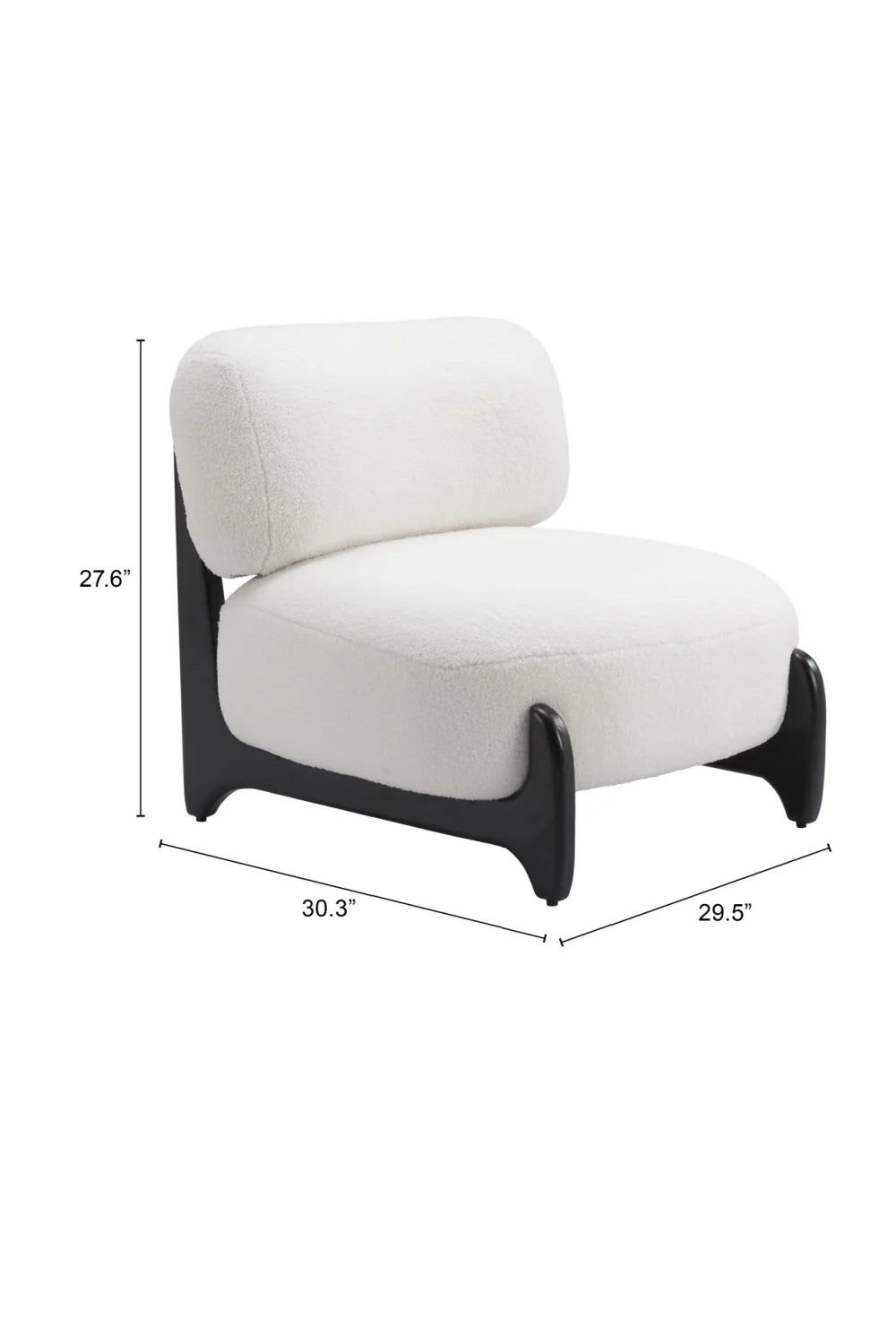 Luxury White Sherpa Accent Chair European Style for Villa