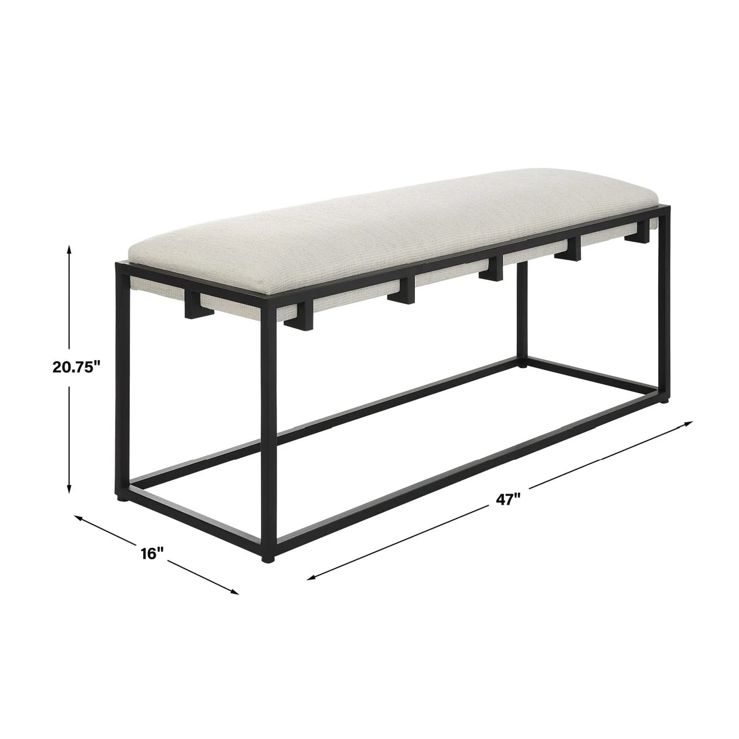 Luxury White Waffle Bench European Style for Villa