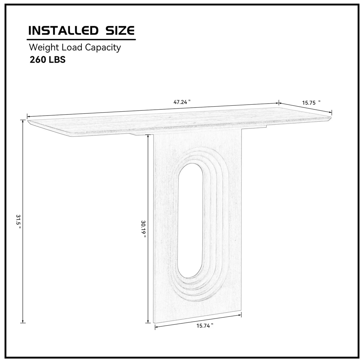 Luxury White Wood Console Table Modern Italian Style for Villa