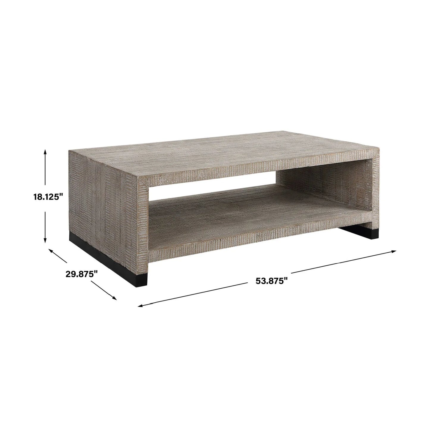 Luxury Whitewashed Wood Coffee Table Modern Italian Style for Villa