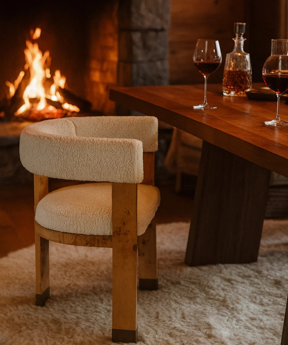 Luxury Winged Modern Dining Chair European Style for Villa