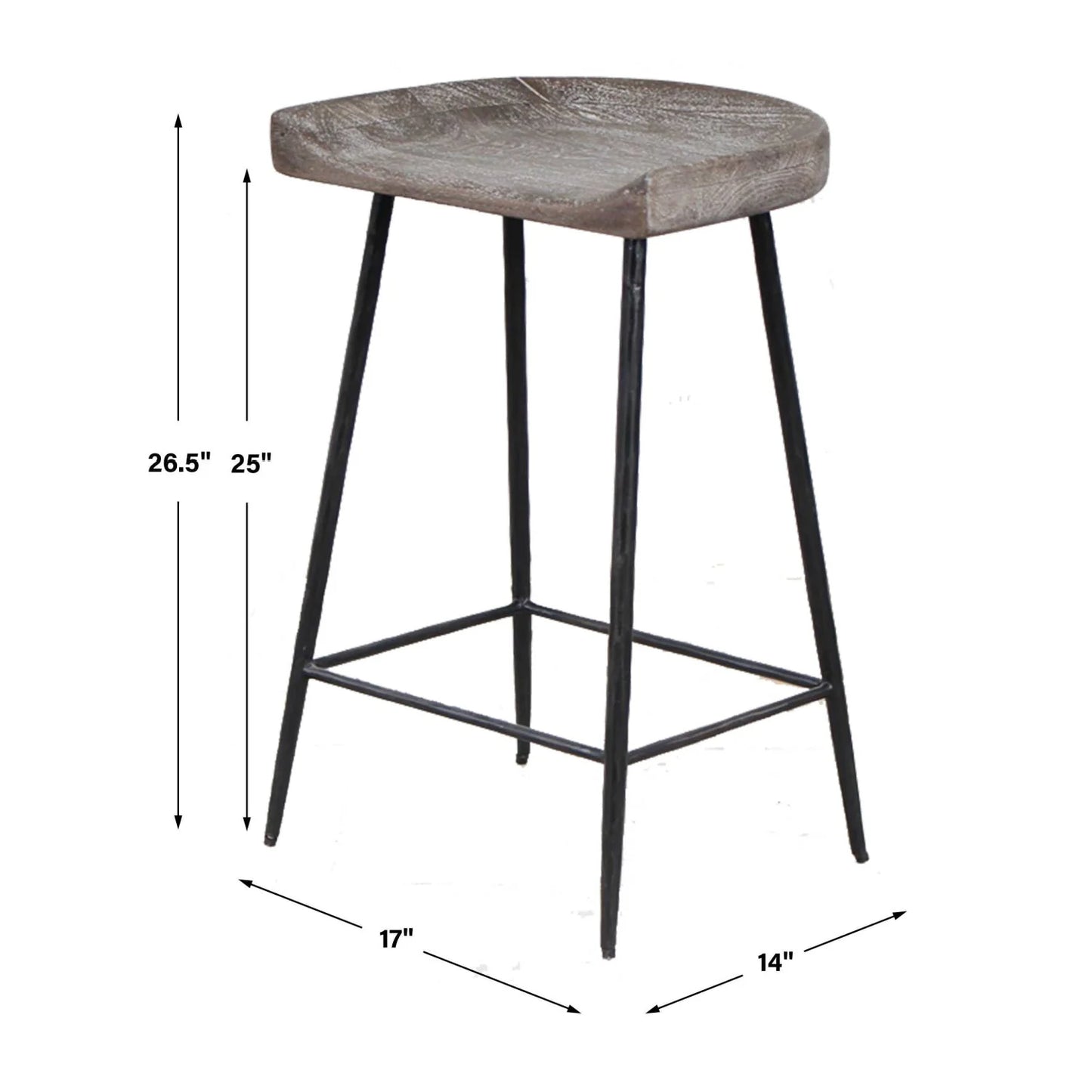 Luxury Wood Curved Counter Stool European Style for Villa