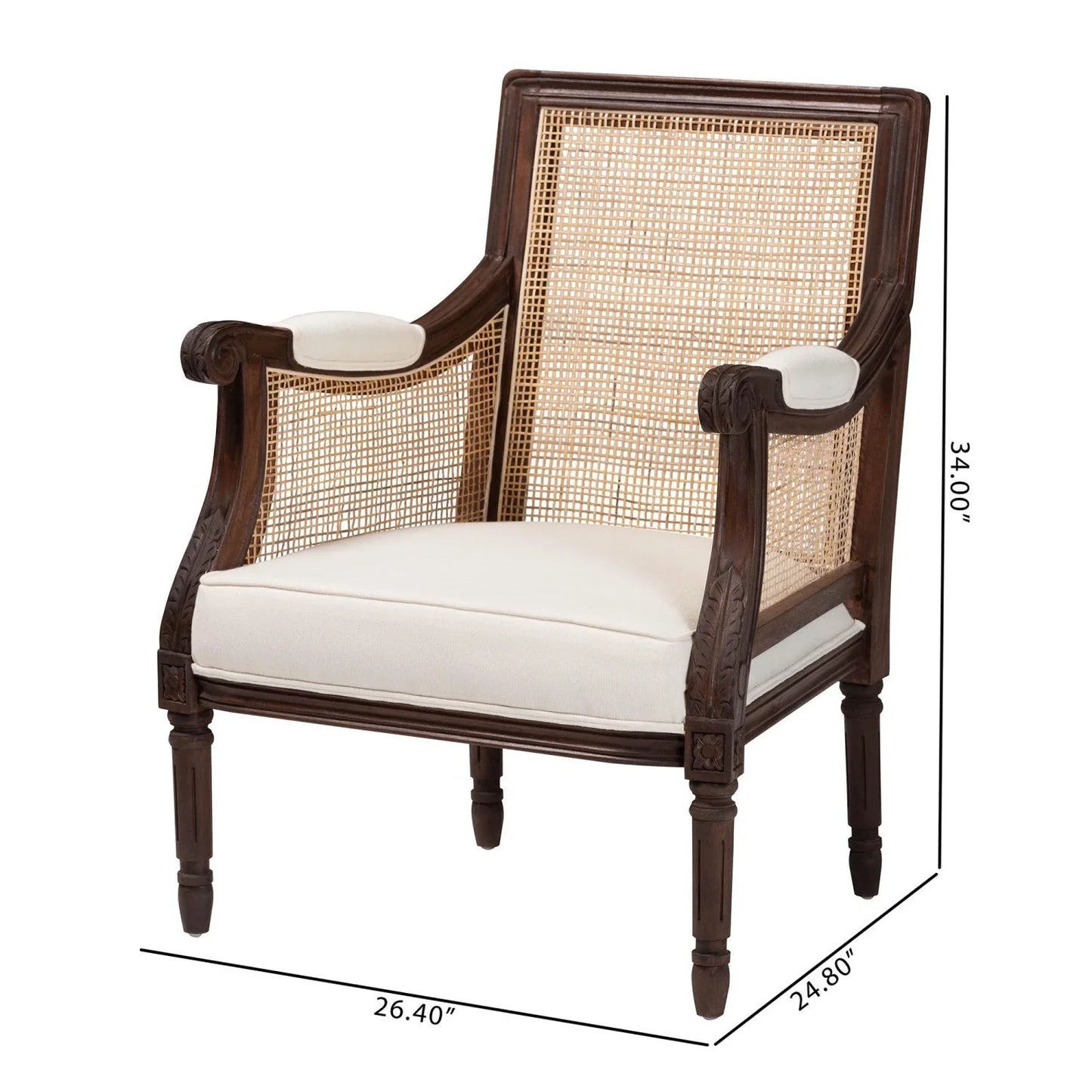 Luxury Wooden Padded Accent Chair Modern European Style for Villa