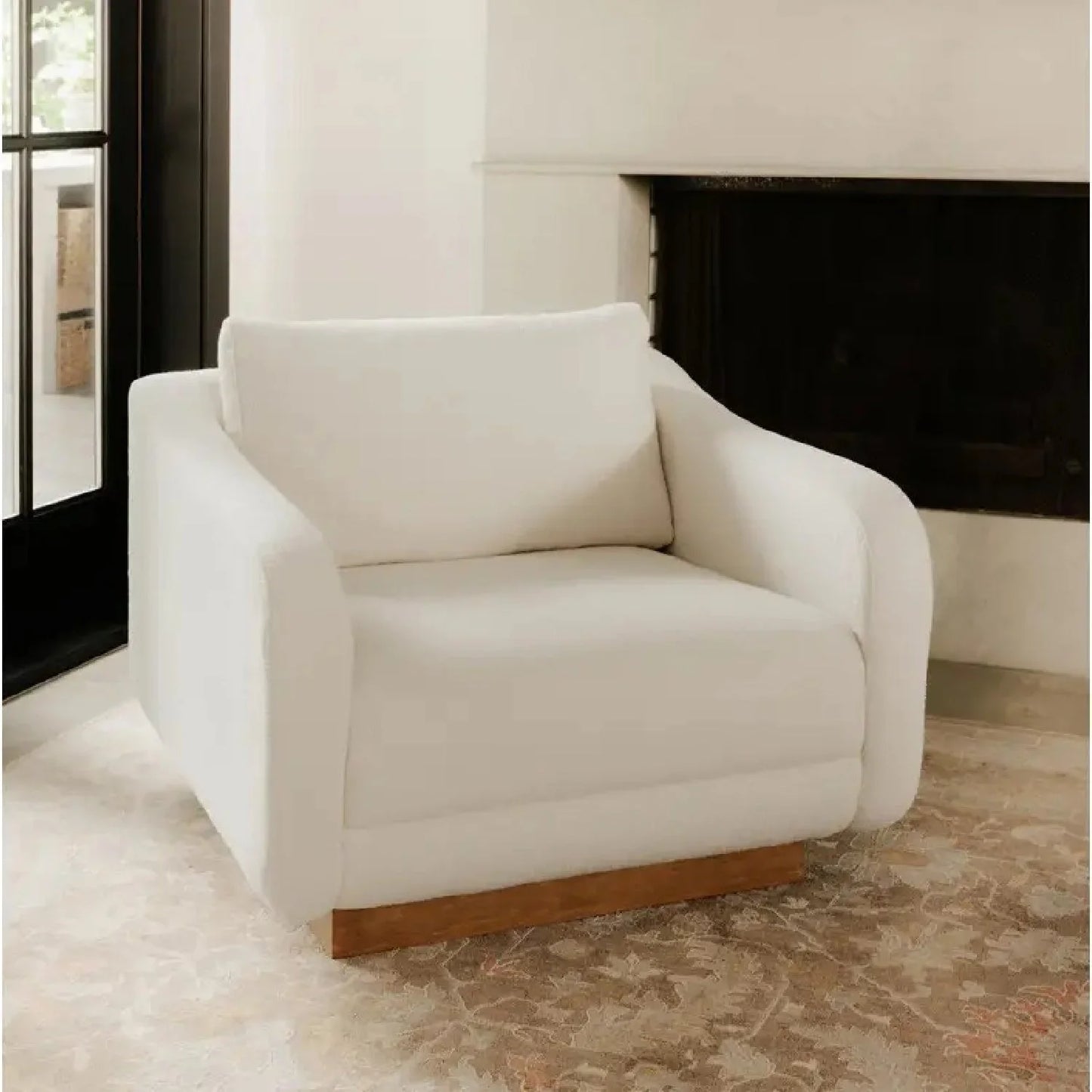 Luxury Wooden Plinth Lounge Chair Modern Italian Style for Villa