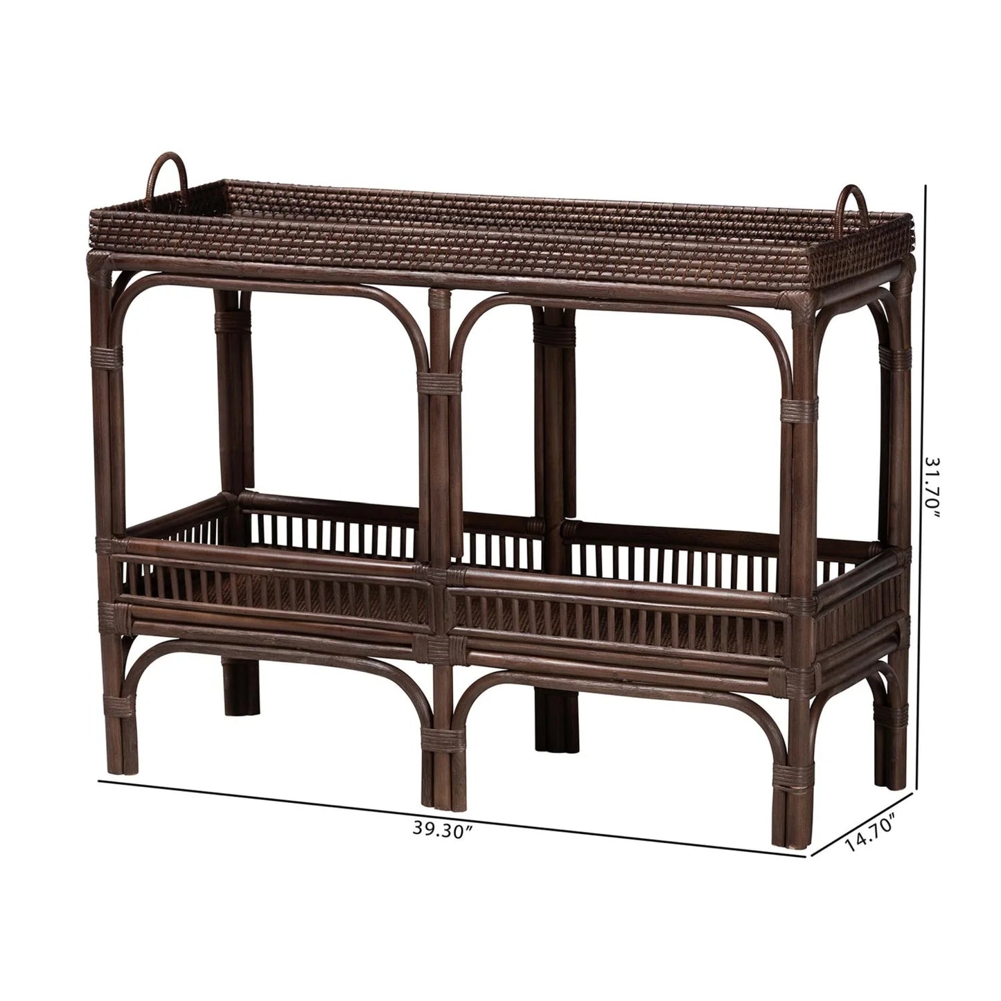 Luxury Woven Rattan Console Table Modern Italian Style for Villa