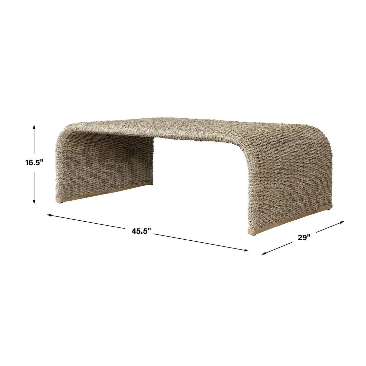 Luxury Woven Seagrass Coffee Table Modern Italian Style for Villa