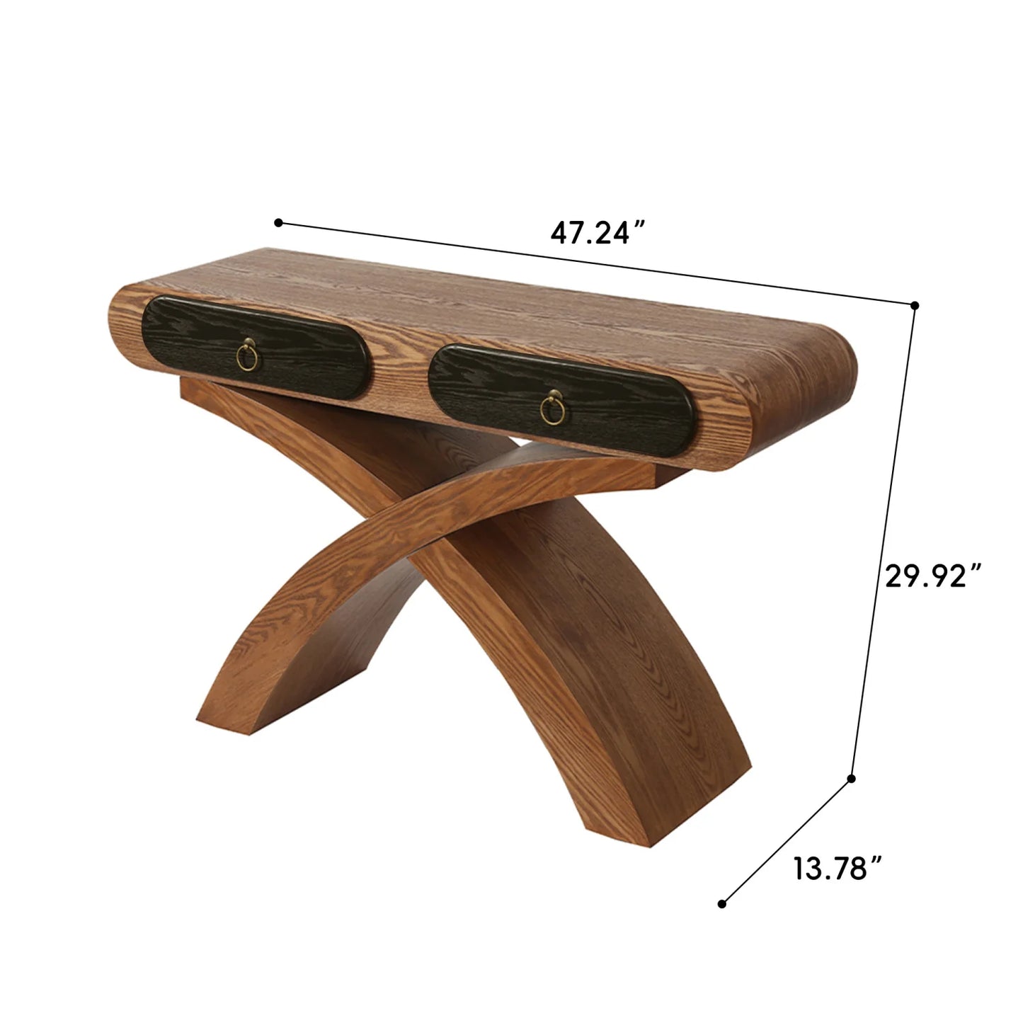 Luxury X-Frame Ashwood Console Table Modern Italian Style for Villa