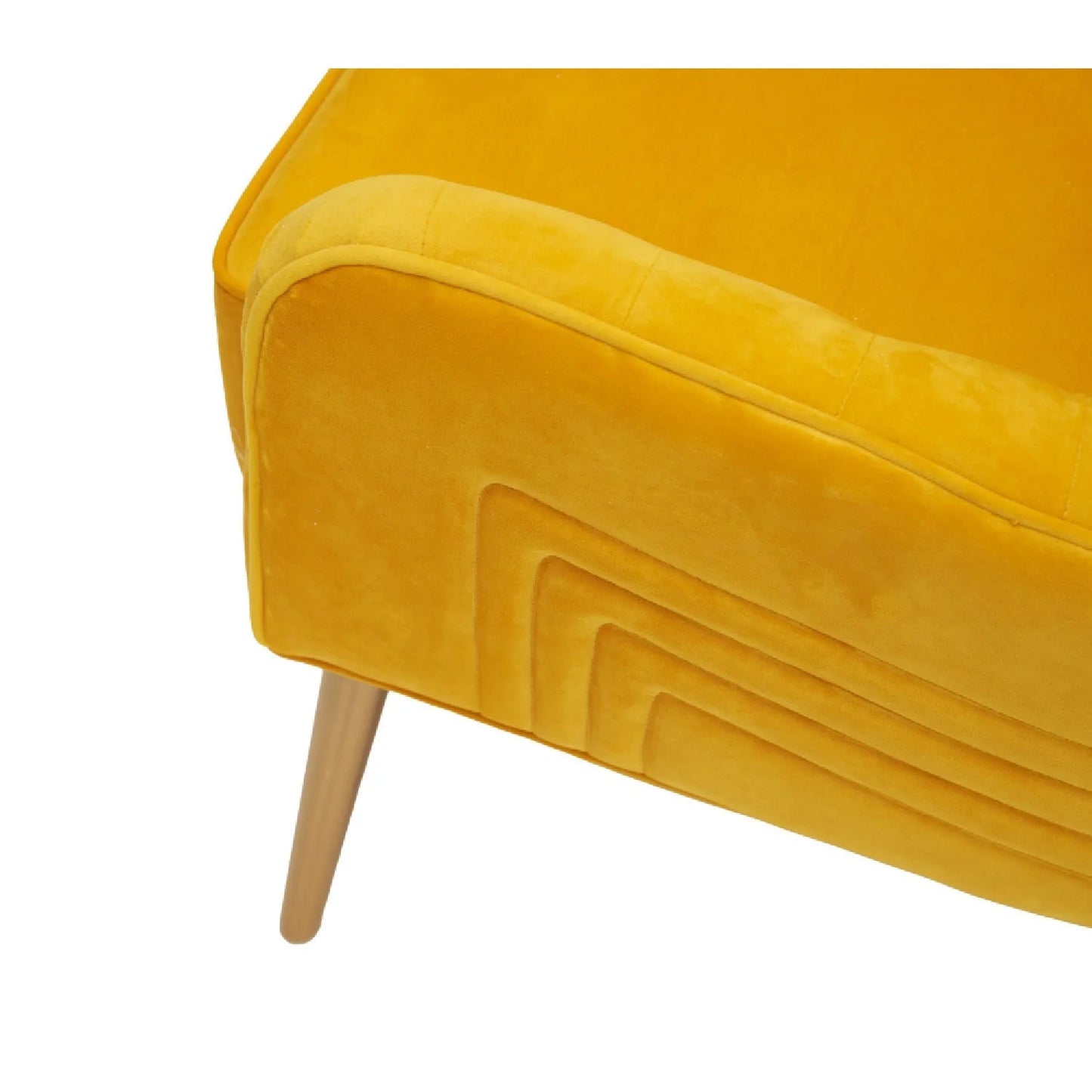 Luxury Yellow Velvet Accent Chair Modern Italian Style for Villa
