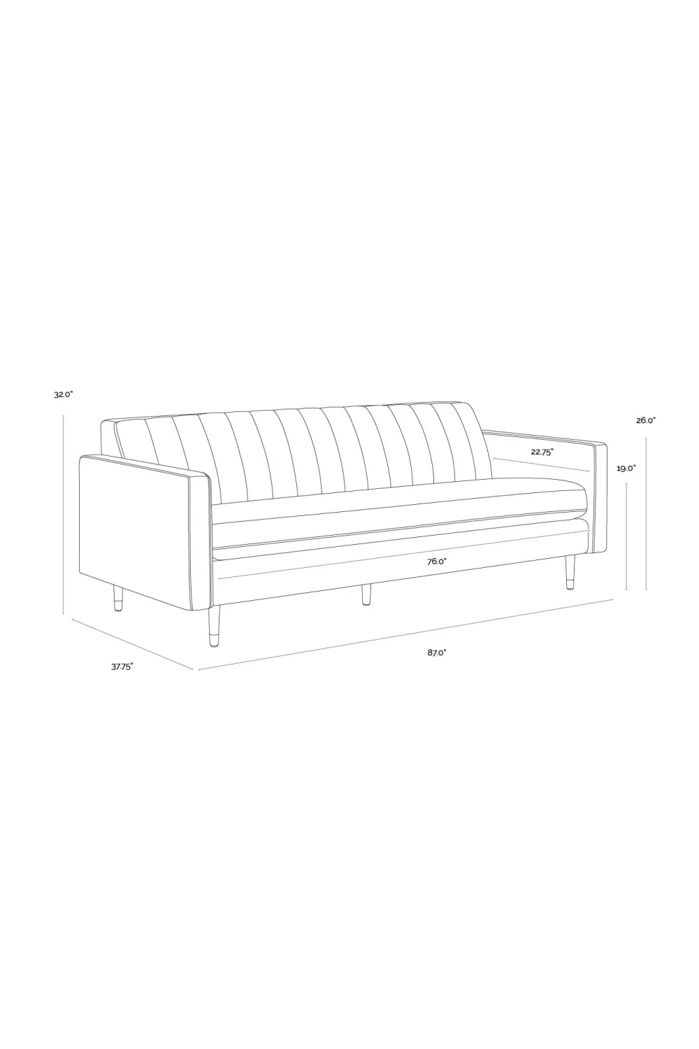 Luxury Yosi Velvet Sofa Modern Italian Style for Villa