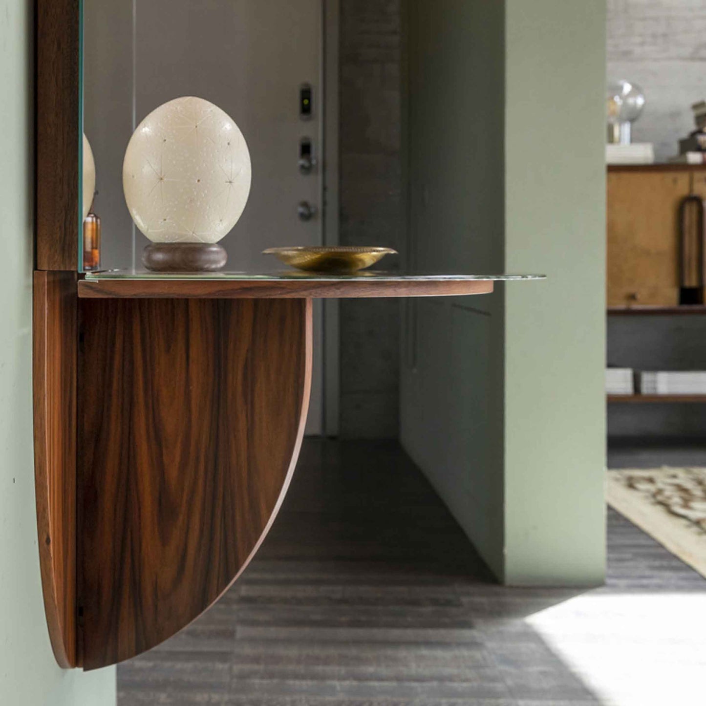 Brame Console Wall Mirror – Italian Designer Santos Rosewood Piece by Mogg