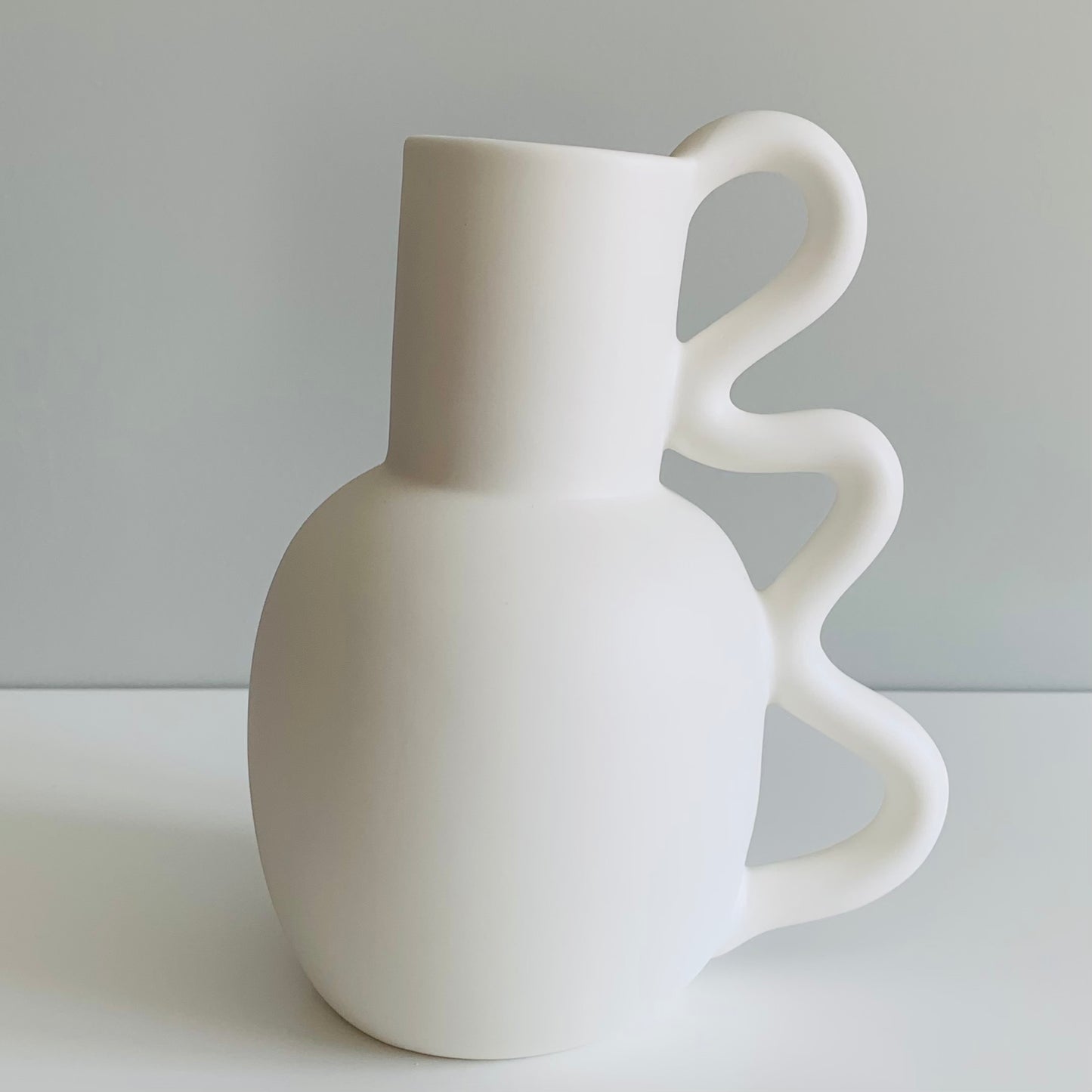 Contemporary Chic Vase, organic handle