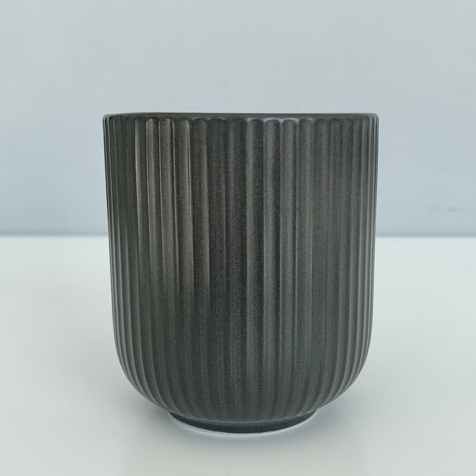 Black Ribbed Coffee Mug