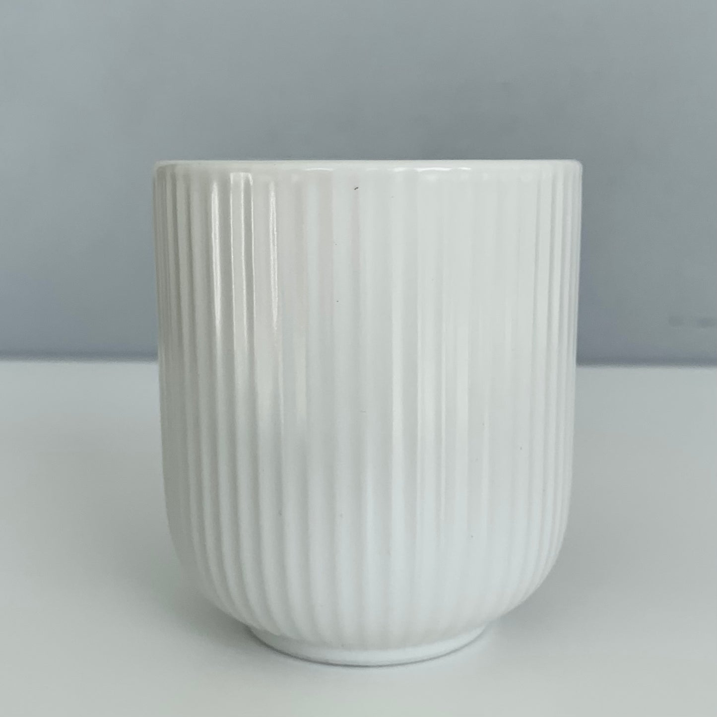 White Ribbed Coffee Mug