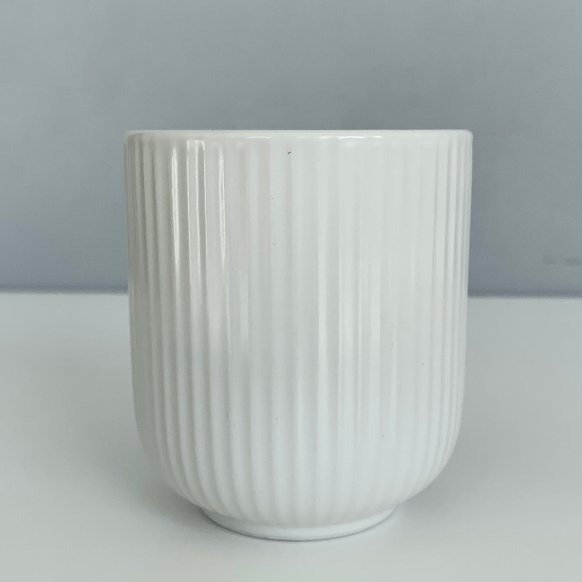 White Ribbed Coffee Mug