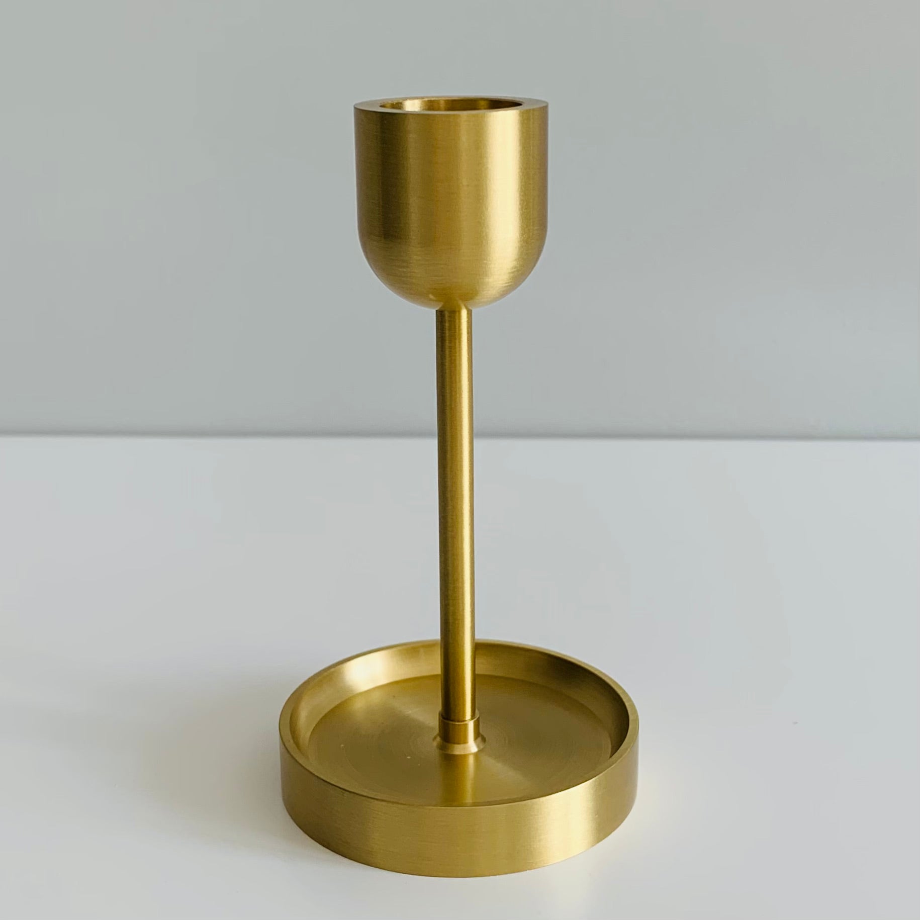 Brushed Gold Candle Holder