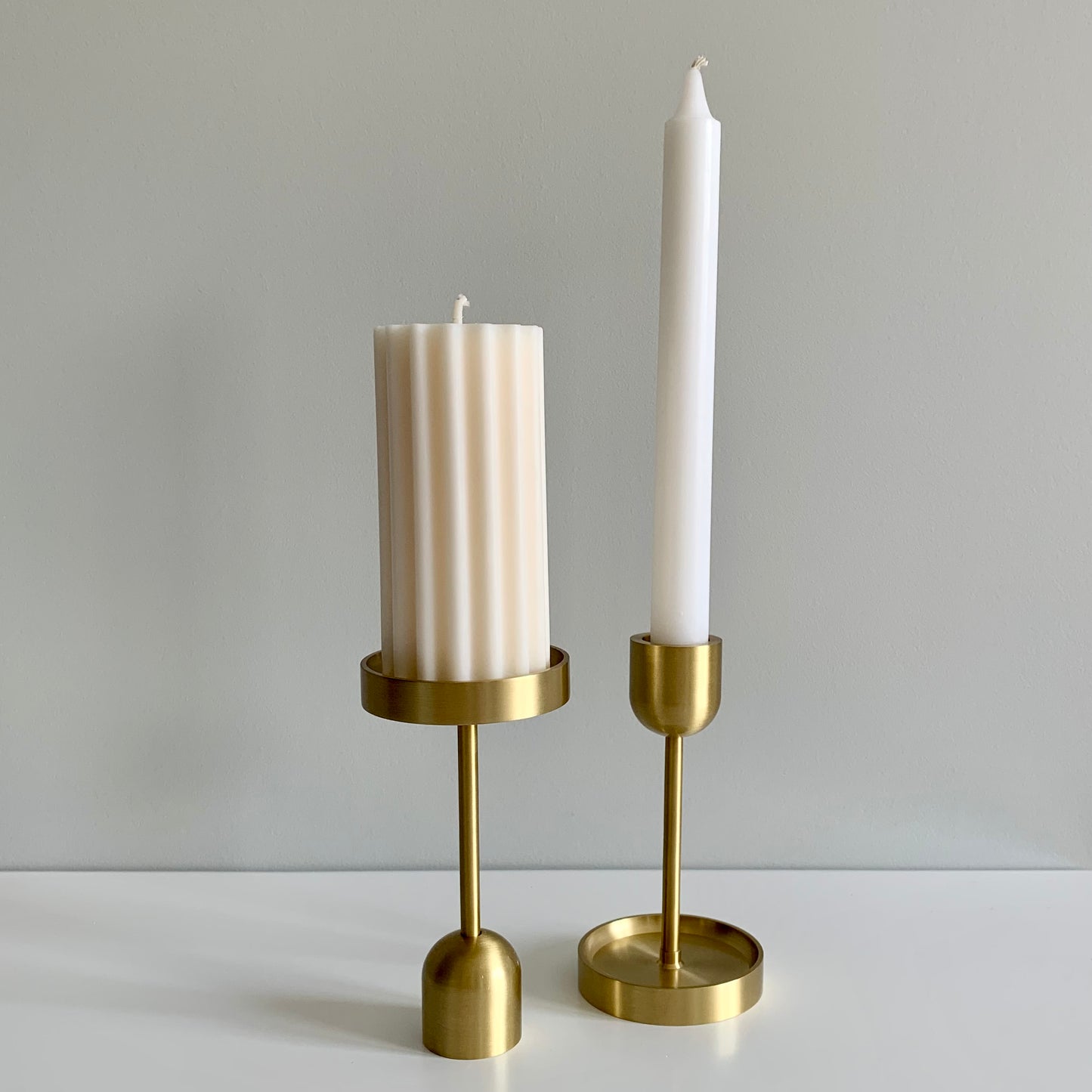Brushed Gold Candle Holder