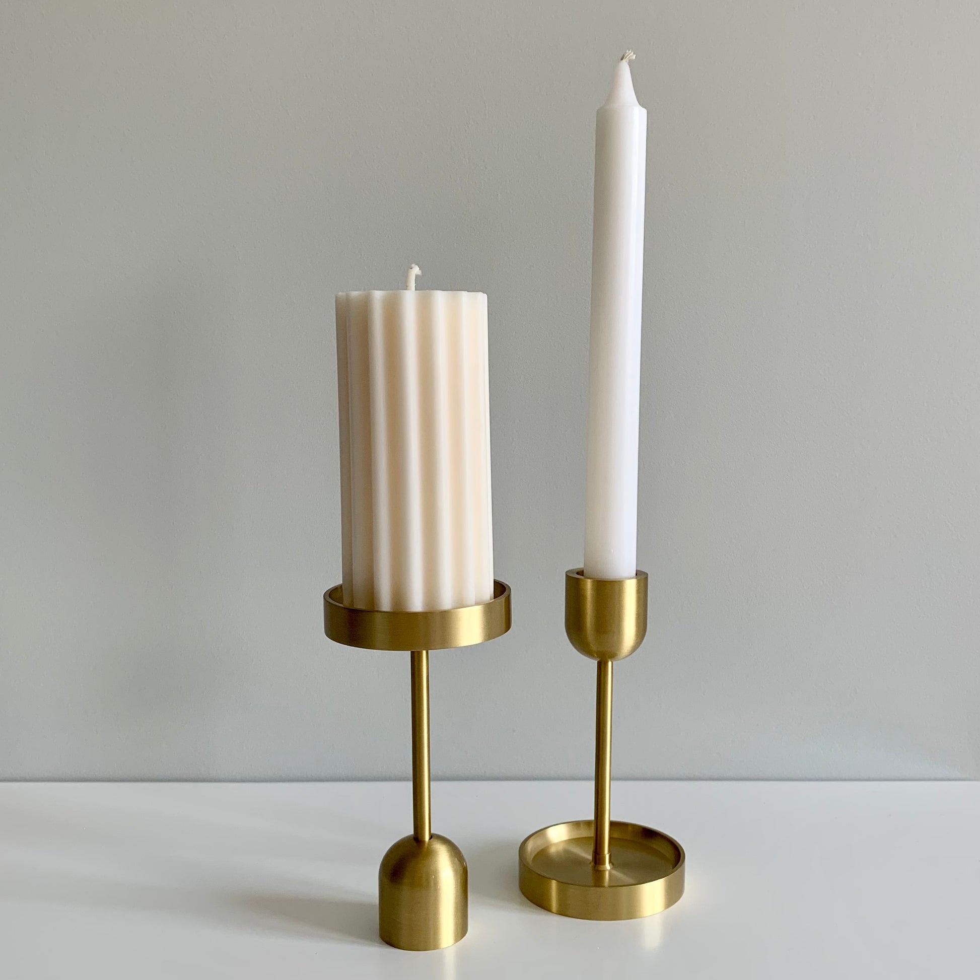 Brushed Gold Candle Holder