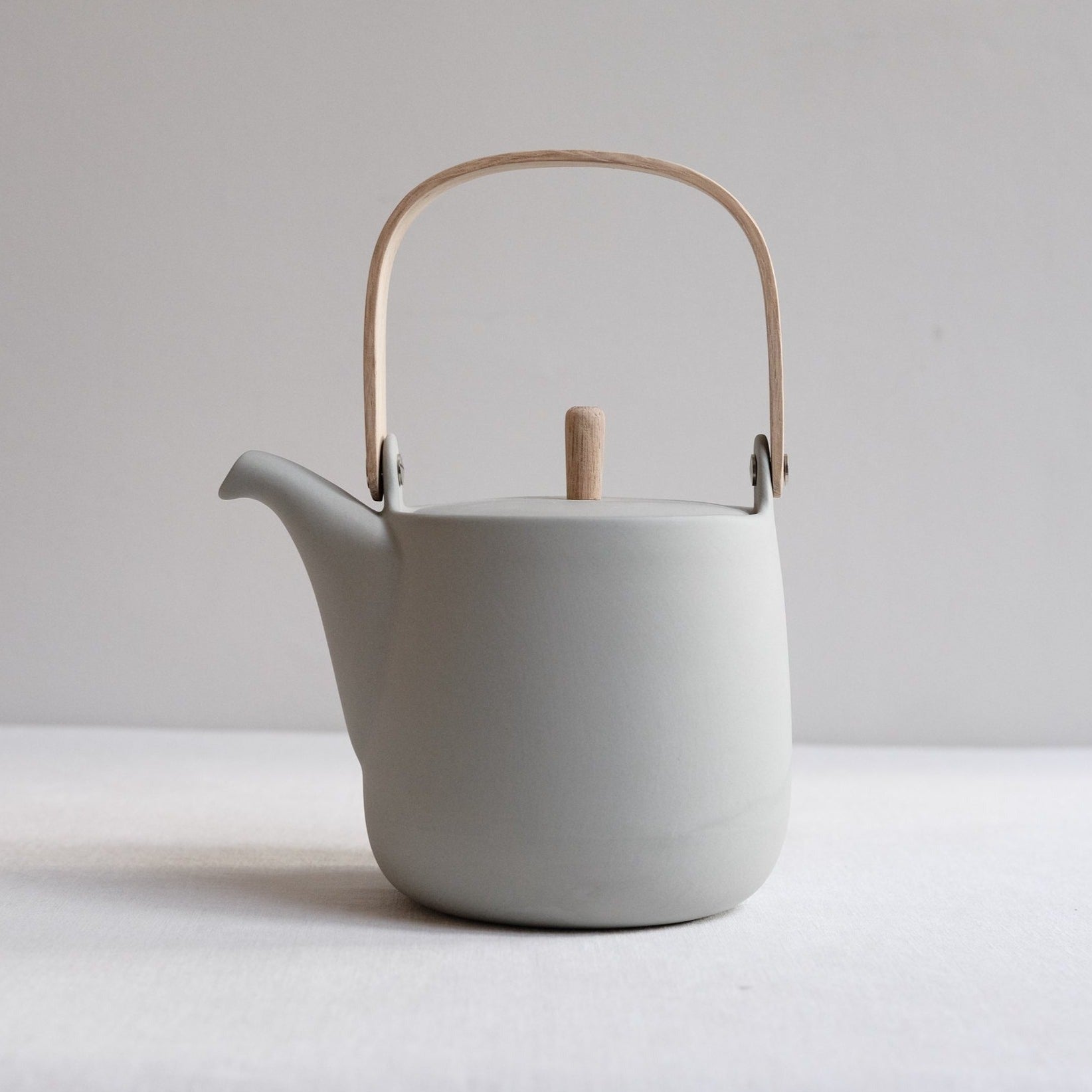 Sue Pryke teapot in dove grey colour