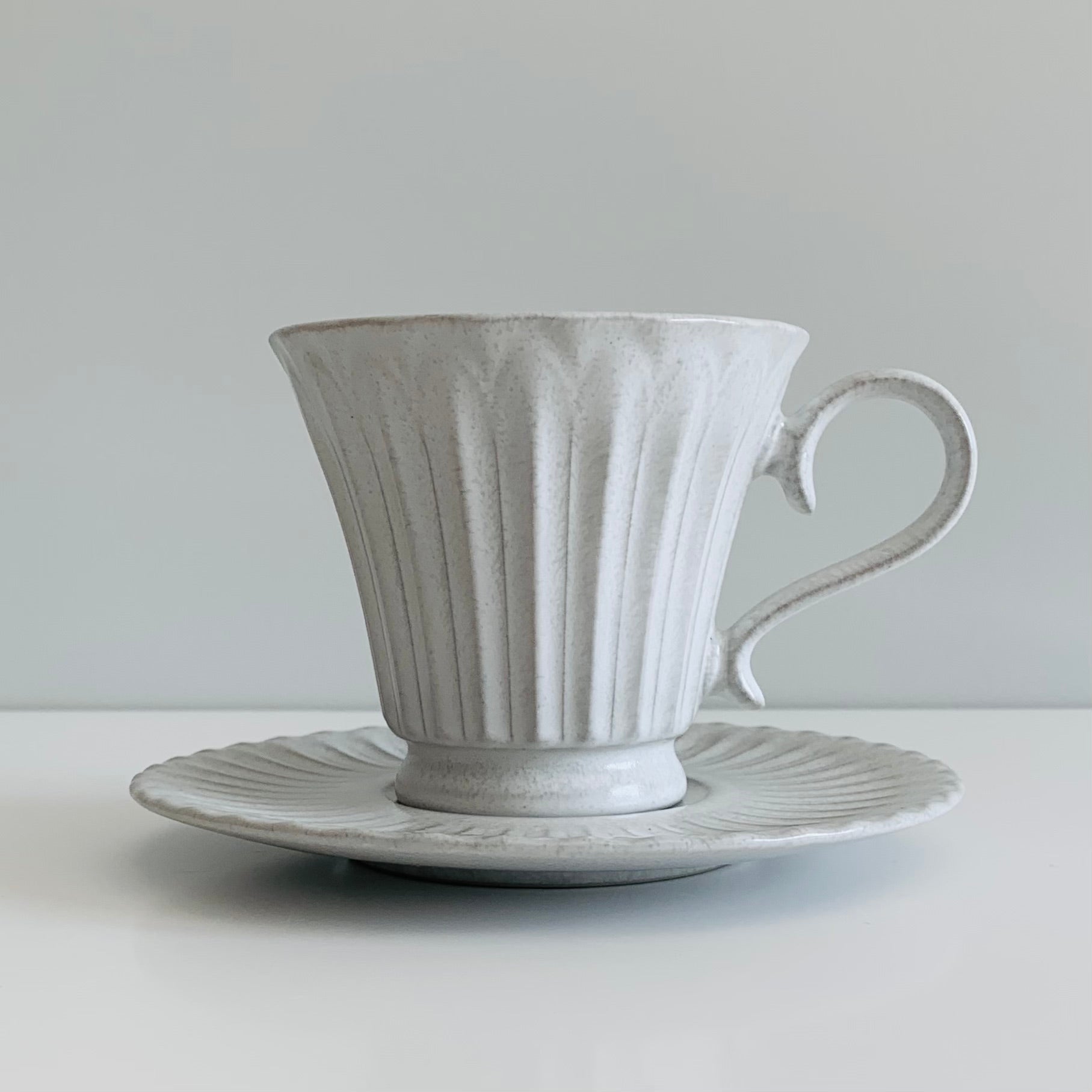 White Teacup, Teacup and saucer set