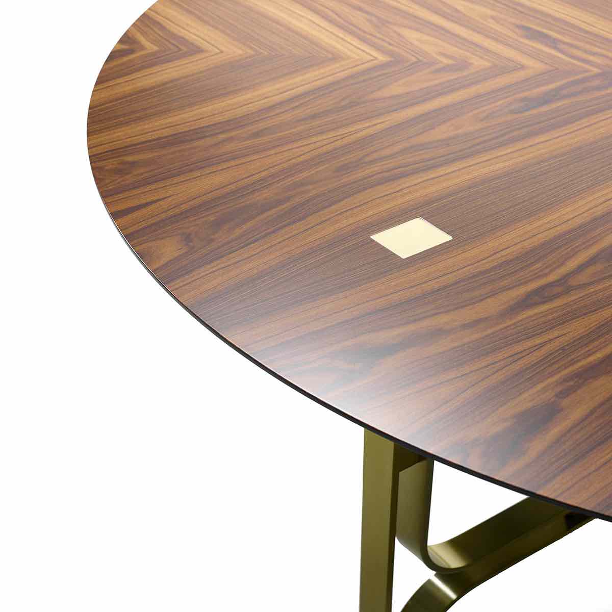 Gregory Round Dining Table – Criss-Crossing Base, Rosewood Veneer Statement Piece | MAR-02711