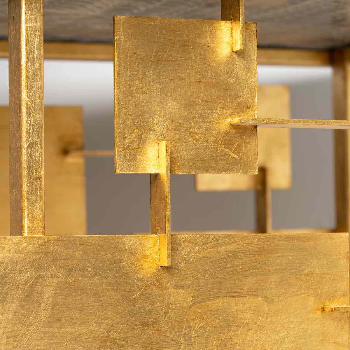 Raymond Italian Console Table – Geometric Gold Leaf Marble by Marioni