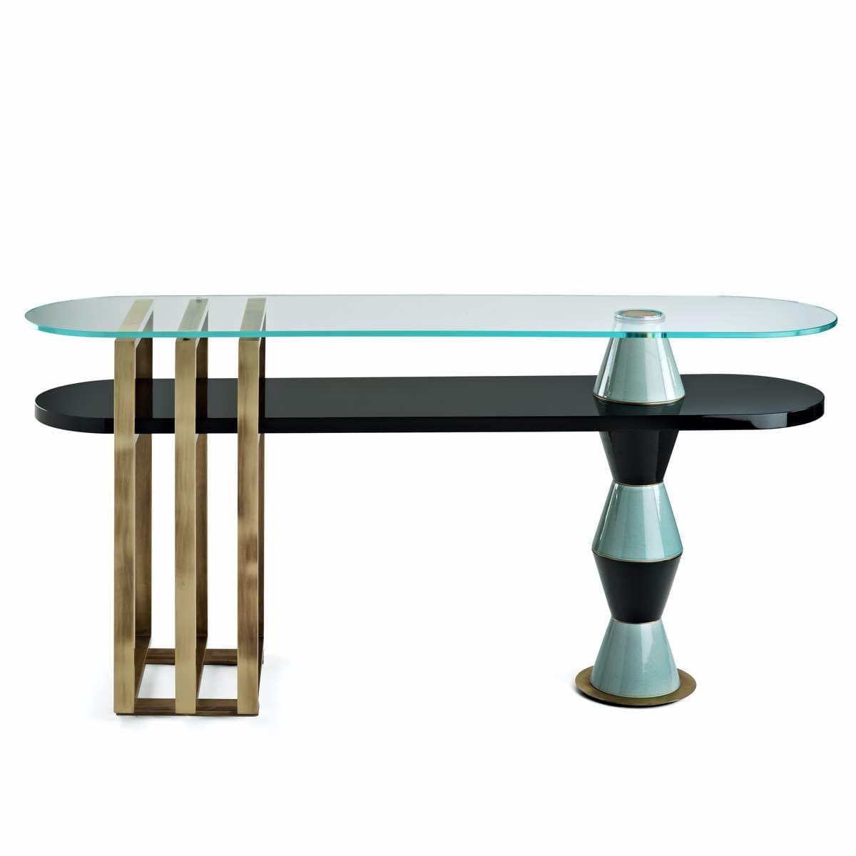 Palm Console Table by Marioni – Sculptural Oval Glass Statement Piece | MAR-02965
