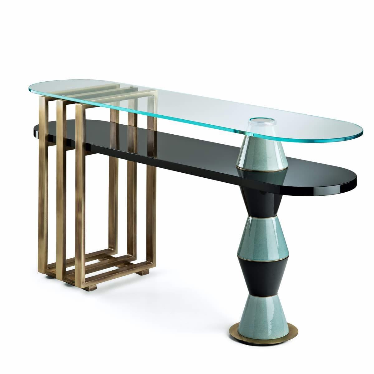 Palm Console Table by Marioni – Sculptural Oval Glass Statement Piece | MAR-02965